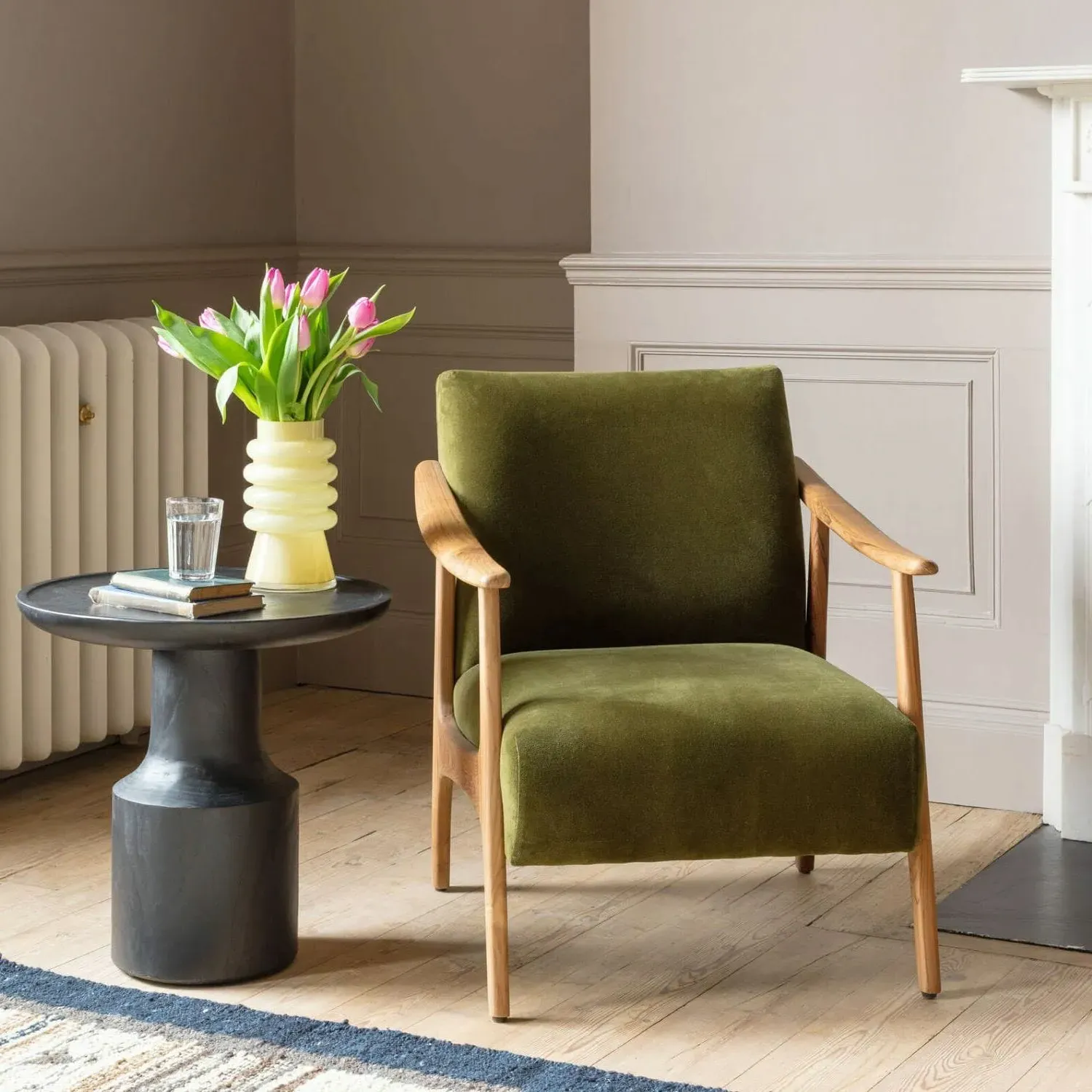 Gabe Armchair - Olive, Velvet image