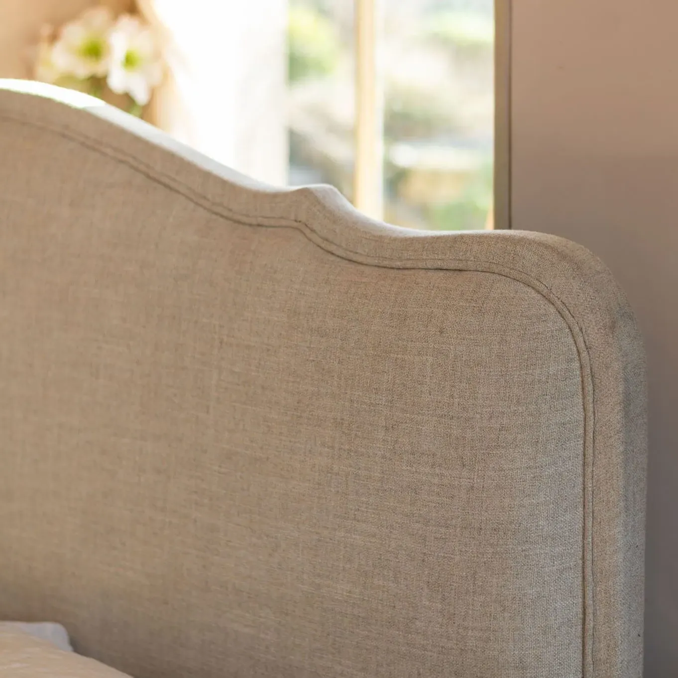 Genevieve King Size Bed Frame - Natural, Linen