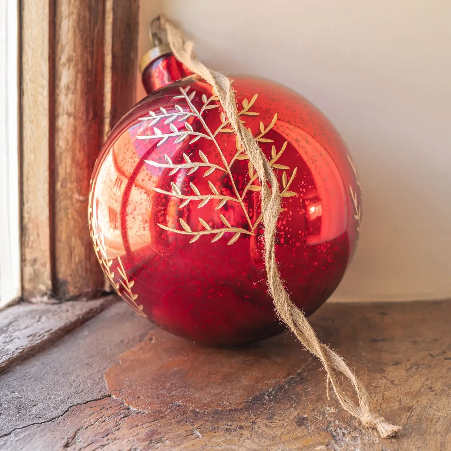 Giant Christmas Tree Bauble - Red, Glass image
