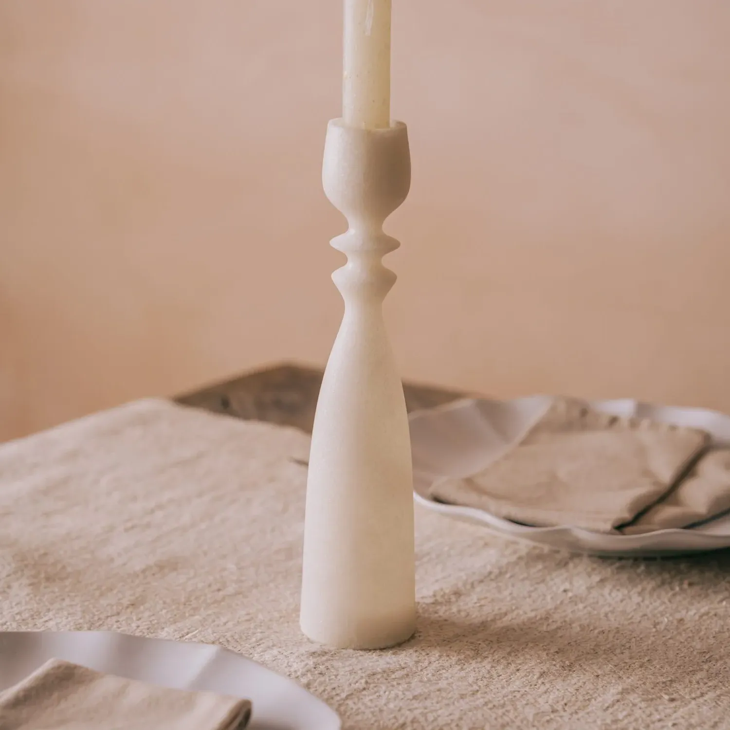 Giuliana Tall Candle Holder - Resin Stone Powder