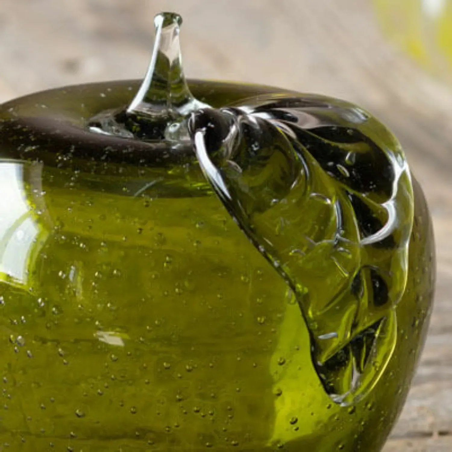 Glass Apple Ornament - Green