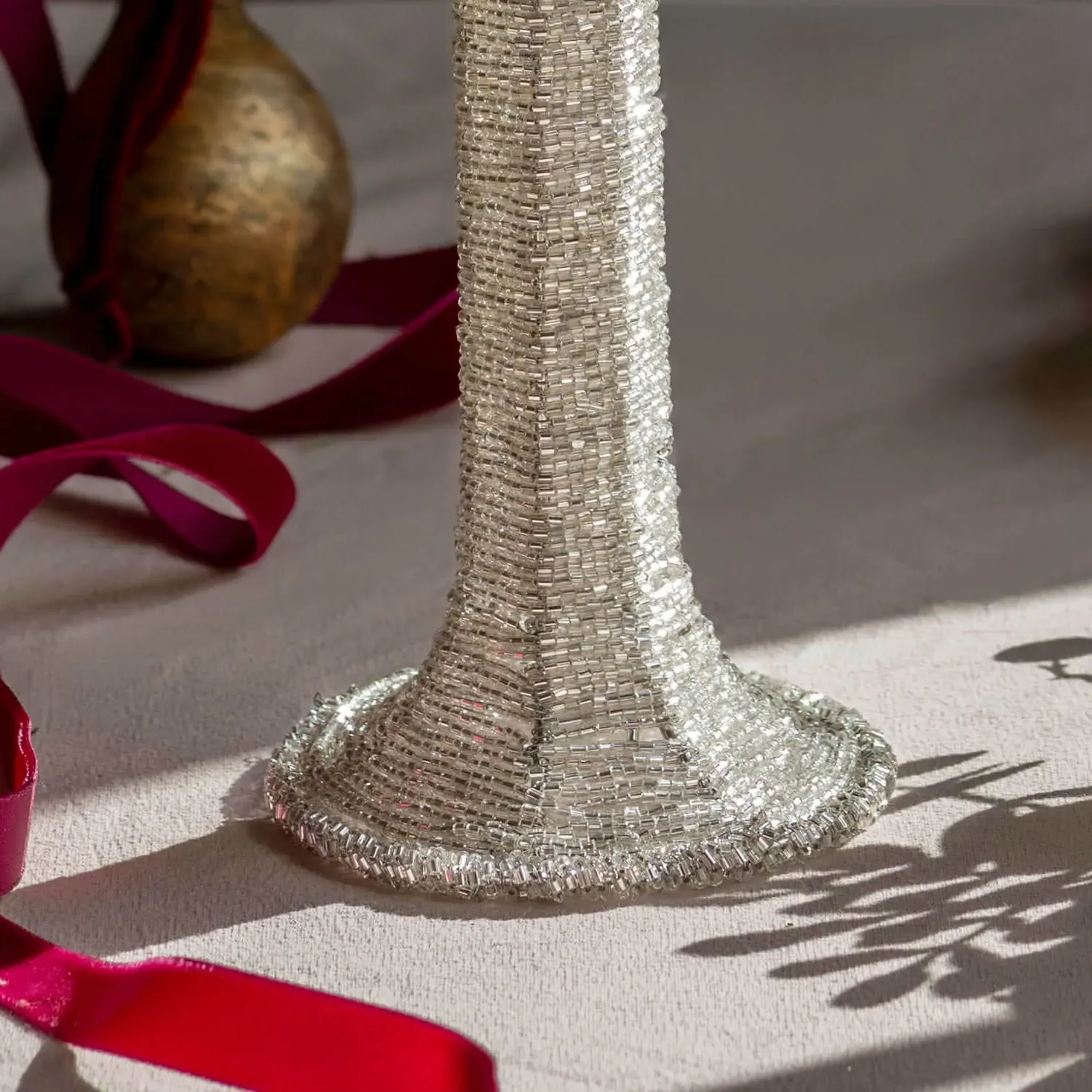 Glass Beaded Christmas Star Ornament - Iron, Glass