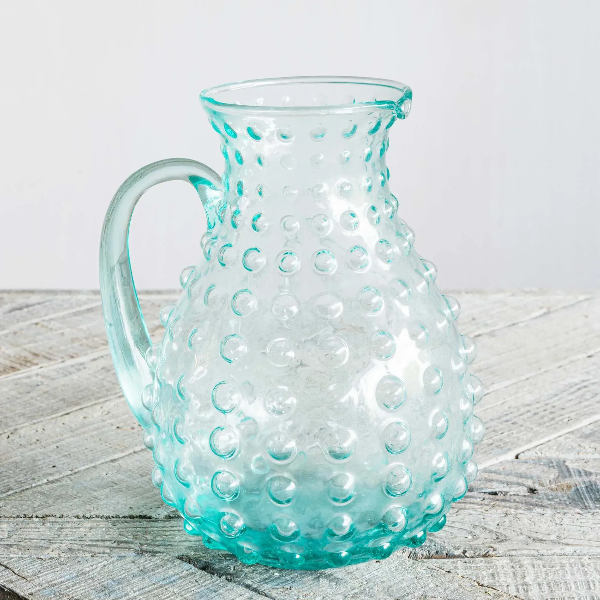 Glass Bubble Pitcher - Sea Green