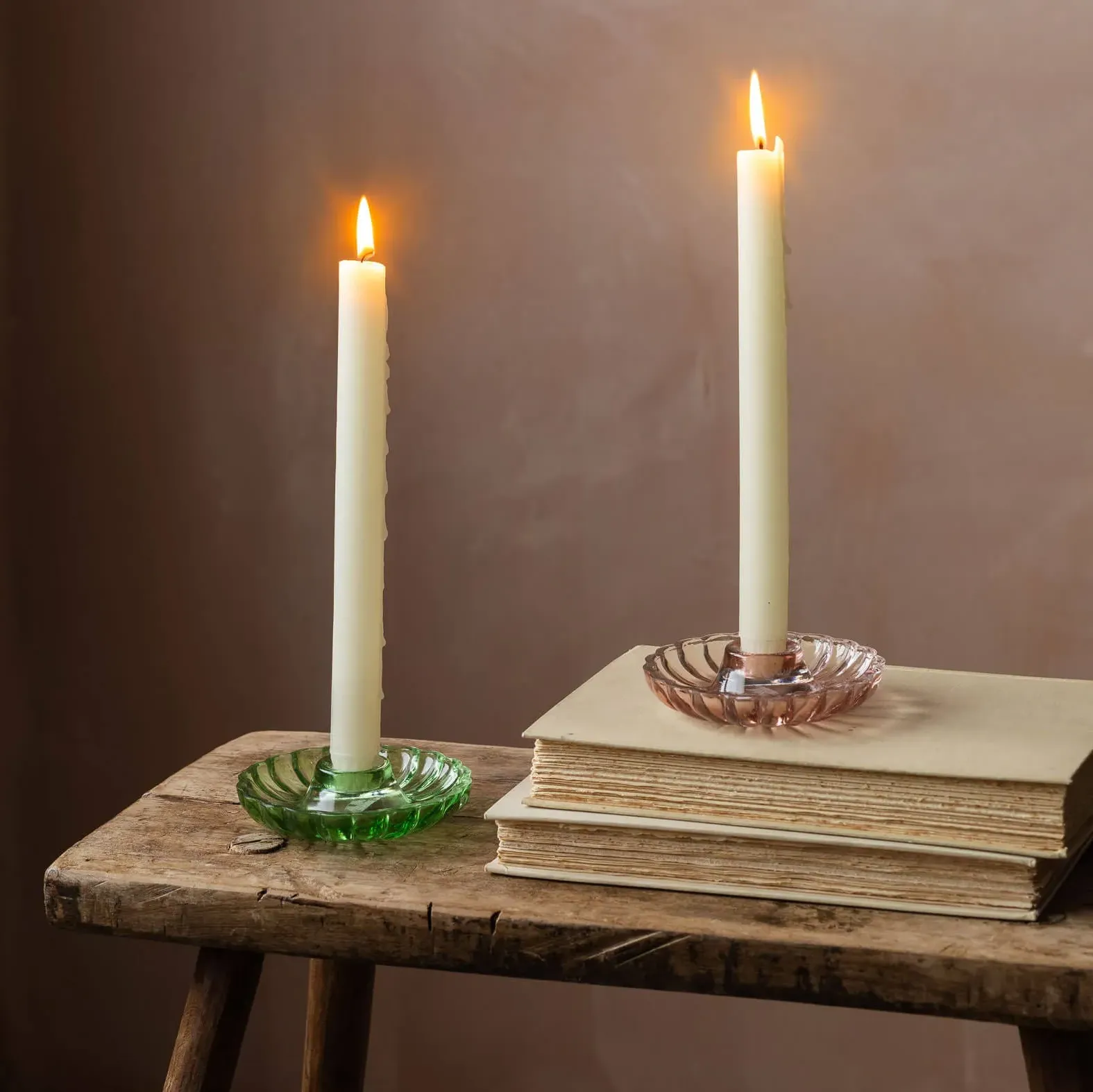 Glass Candle Holder - Pink image