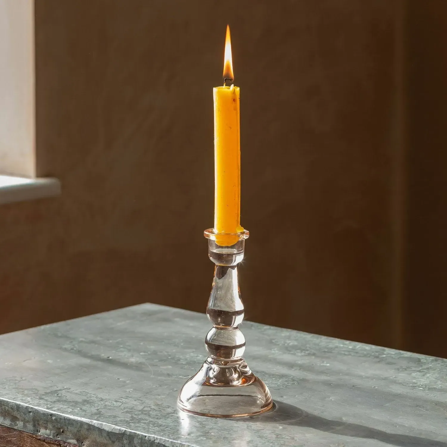 Glass Candle Holder - Pink