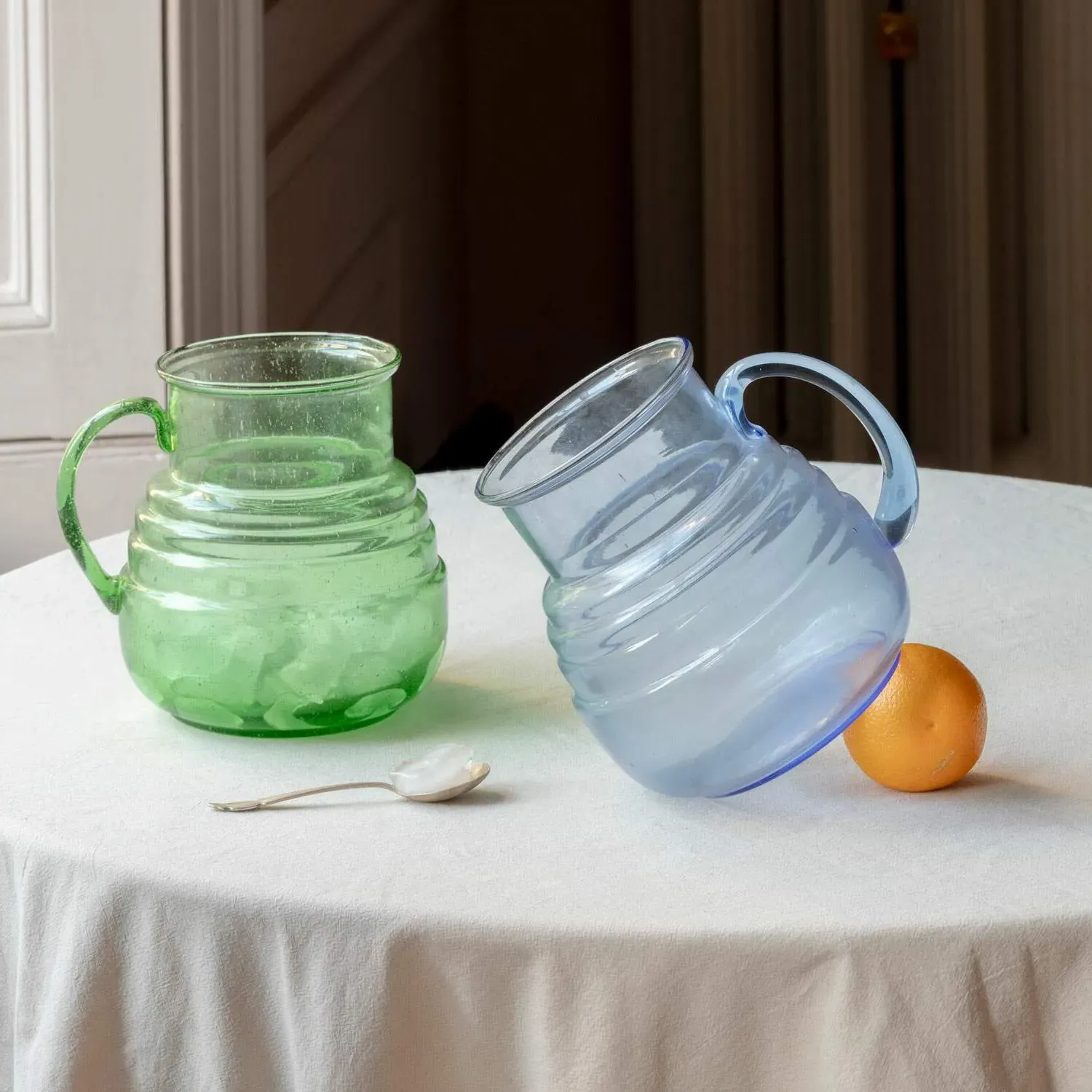 Glass Handle Jug - Blue