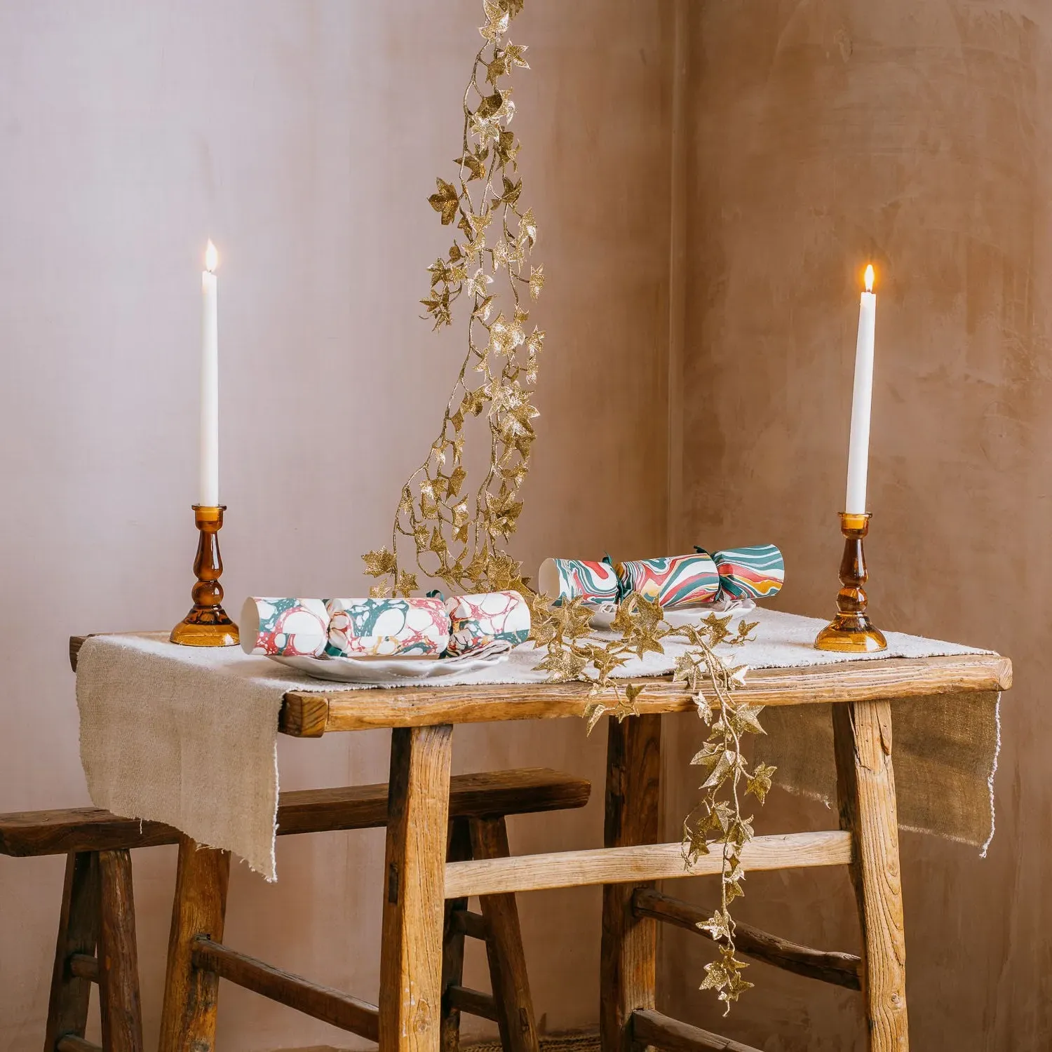 Glitter Ivy Garland - Gold