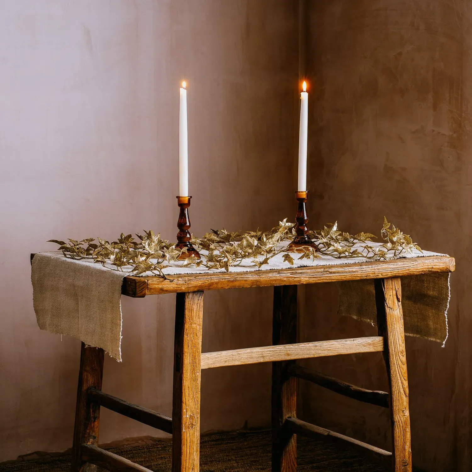 Glitter Ivy Garland - Gold