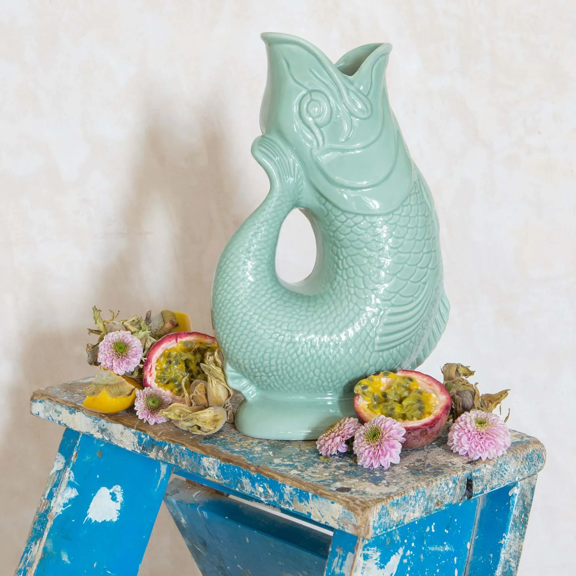 Gluggle Fish-Shaped Jug - Grey, Ceramic