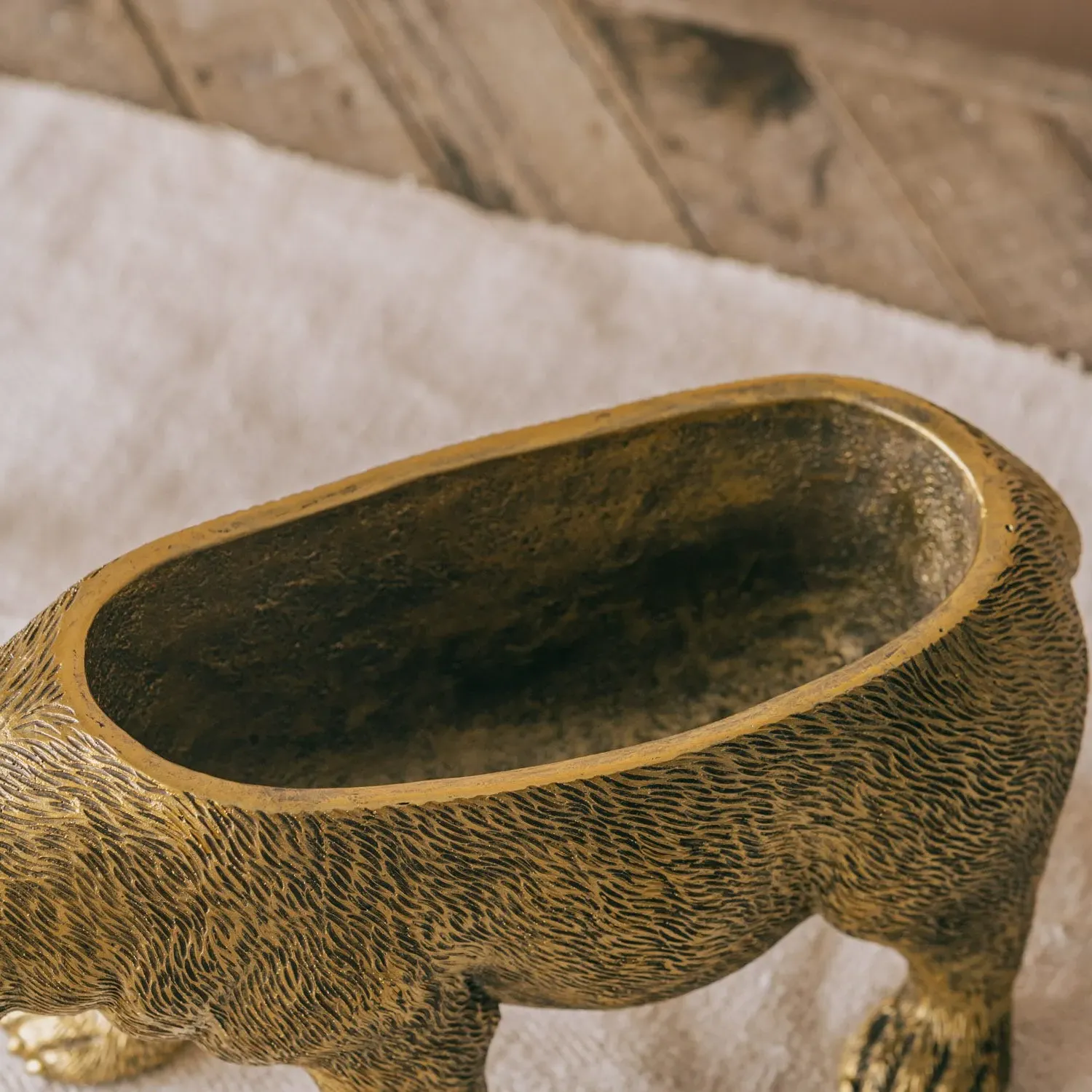 Golden Bear Ice Bucket - Gold, Resin