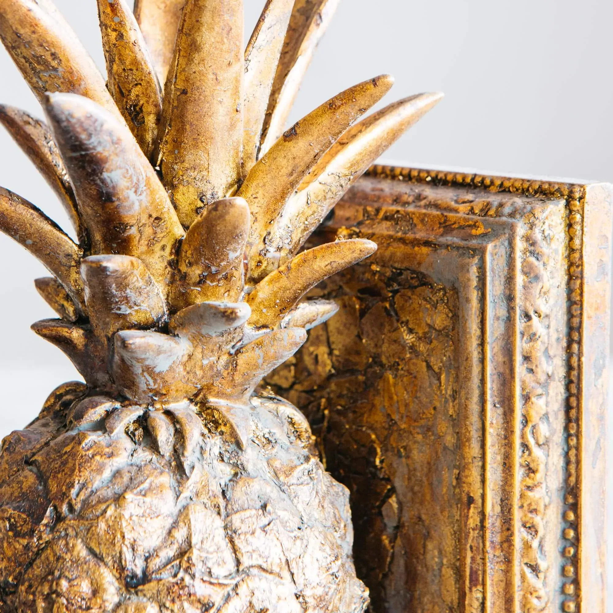 Golden Pineapple Bookends - Gold, Polyresin
