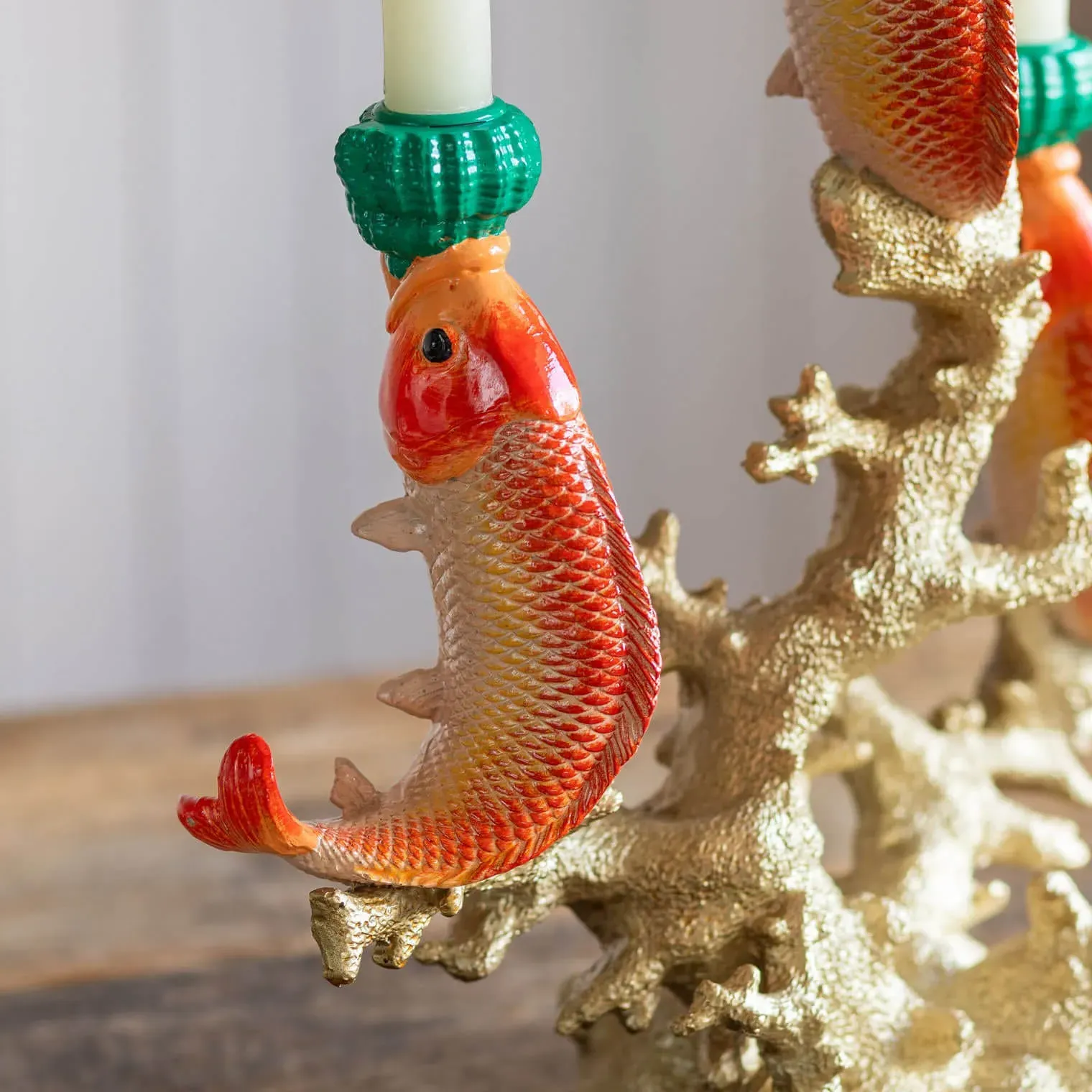 Goldfish on Coral Candelabra - Gold