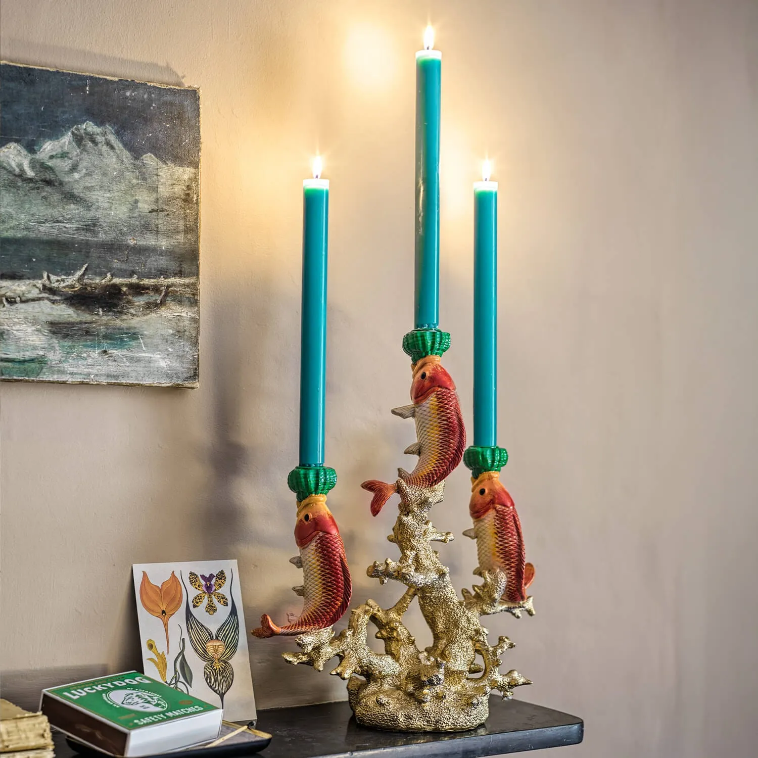 Goldfish on Coral Candelabra - Gold image