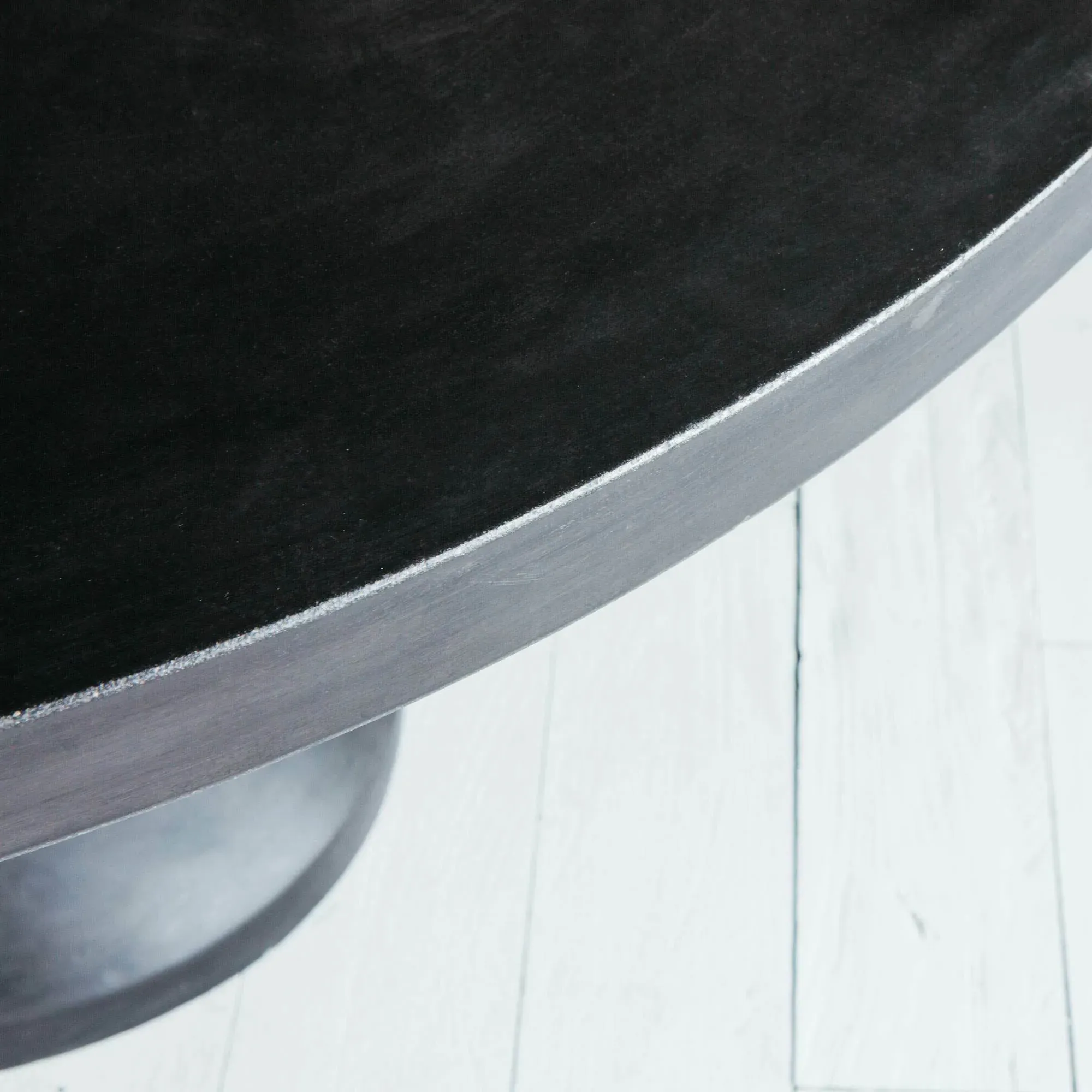 Goswell 4-Seater Round Dining Table - Black, Concrete