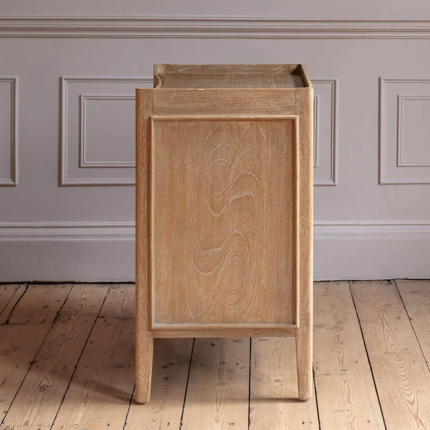 Gracie Bedside Table - Bayur Wood, Wicker