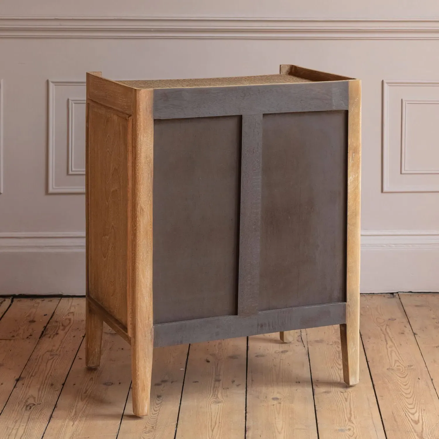 Gracie Bedside Table - Bayur Wood, Wicker