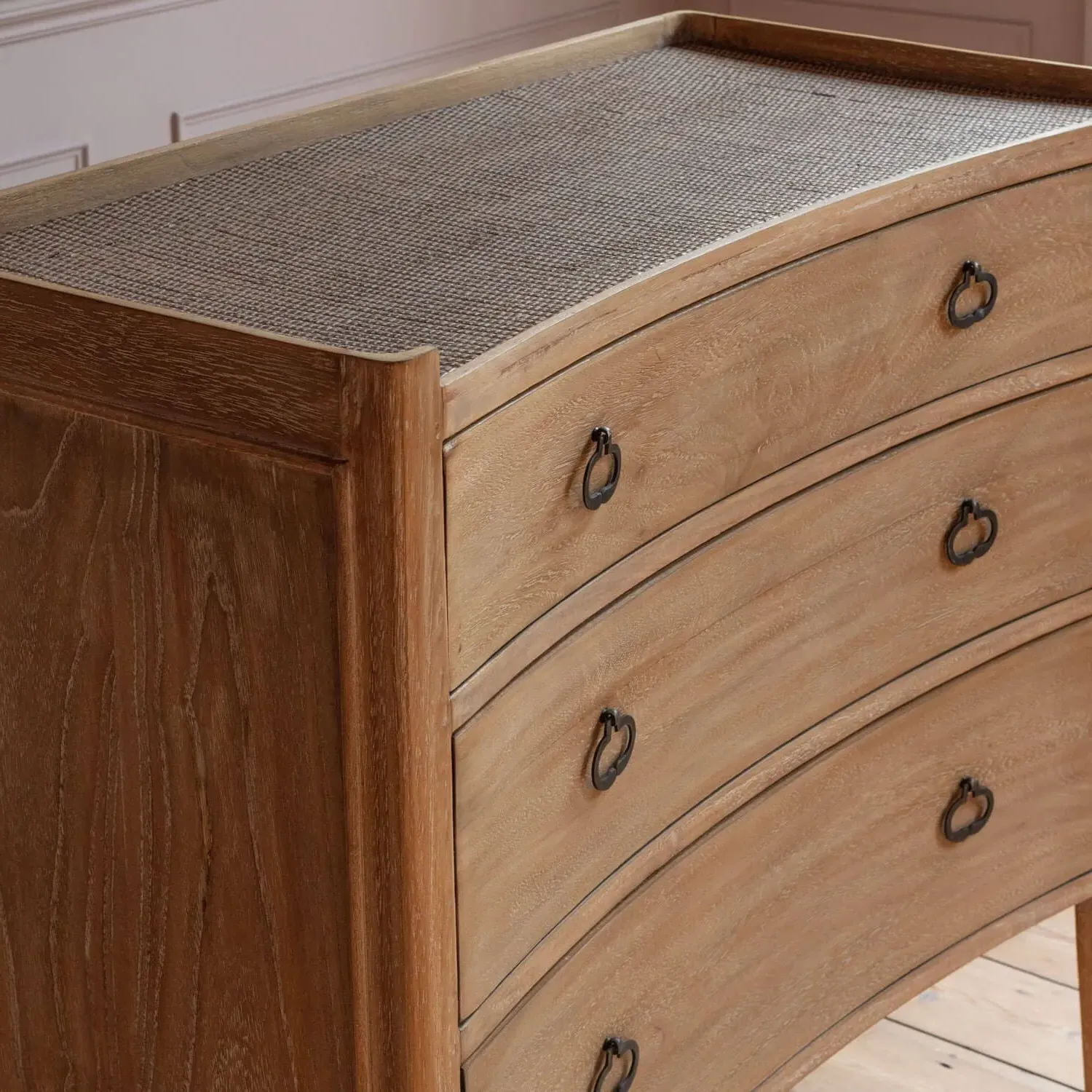 Gracie Chest of Drawers - Bayur Wood, Wicker Rattan