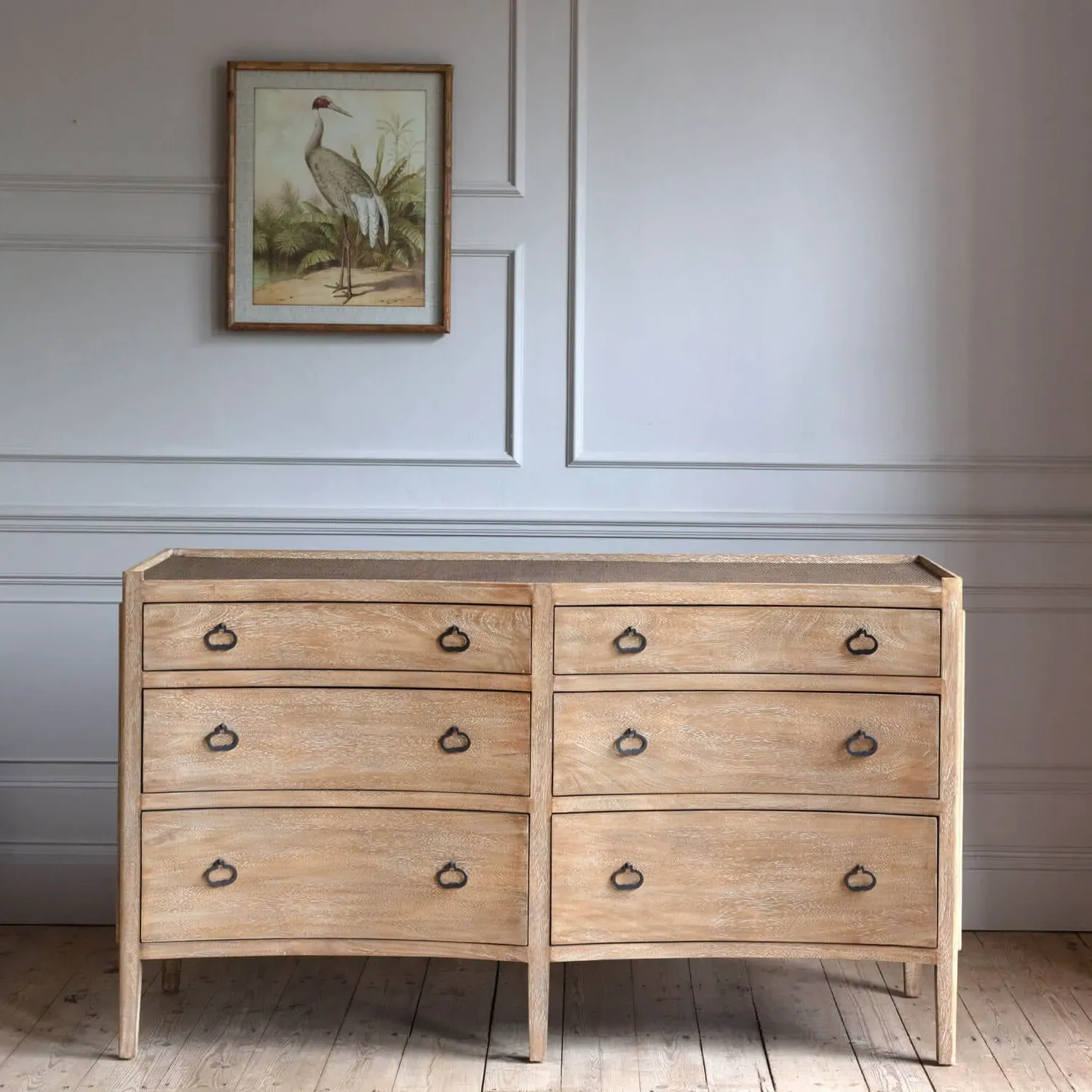 Gracie Double Chest of Drawers - Bayur Wood, Wicker Rattan