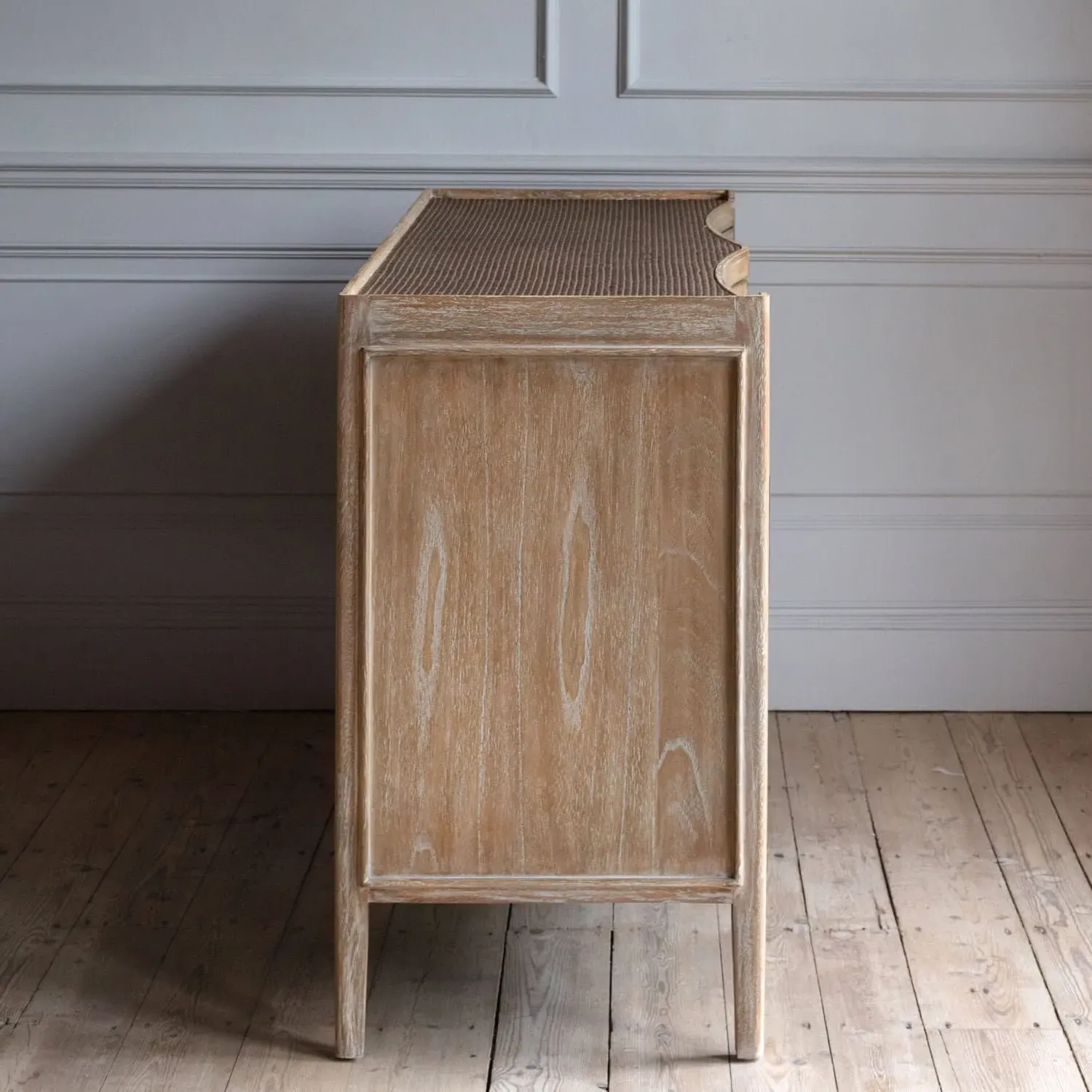 Gracie Double Chest of Drawers - Bayur Wood, Wicker Rattan