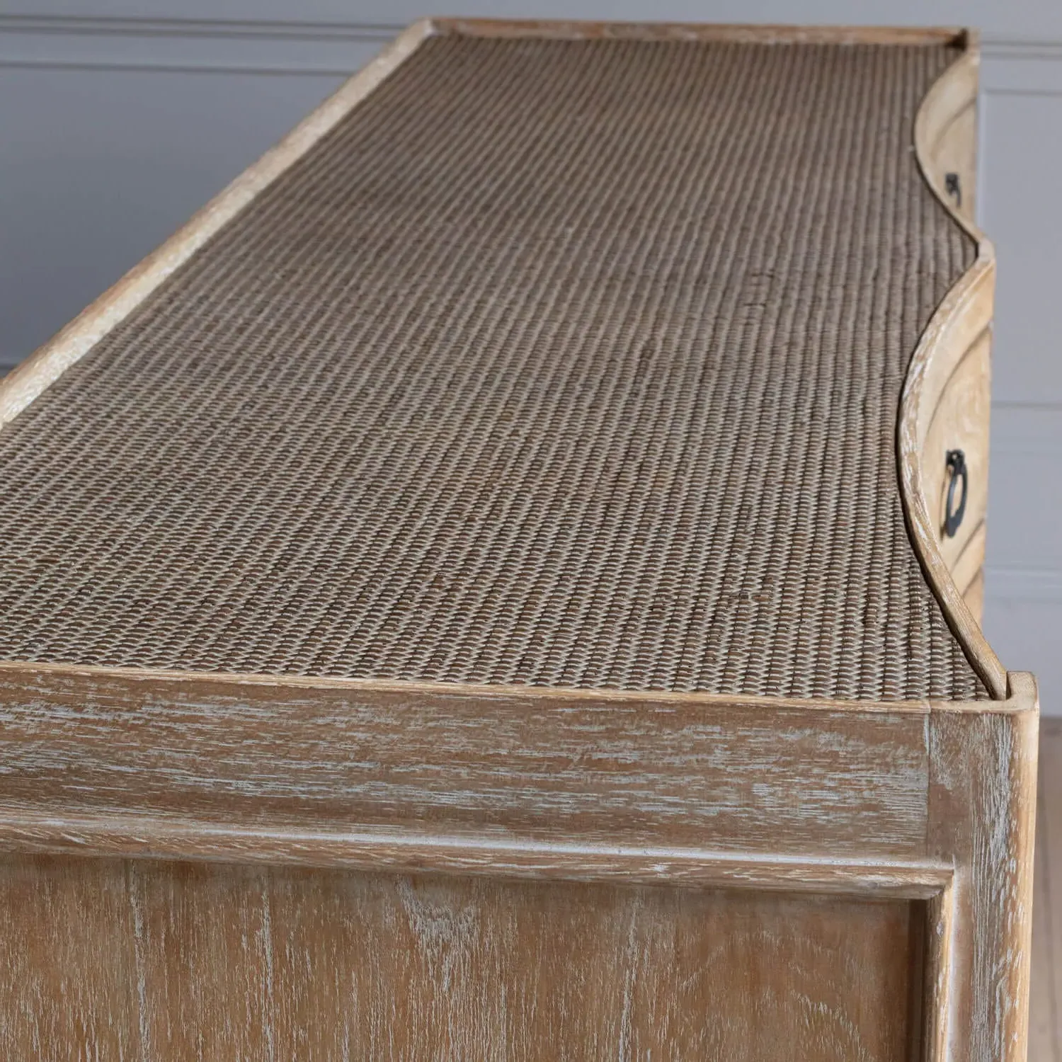 Gracie Double Chest of Drawers - Bayur Wood, Wicker Rattan