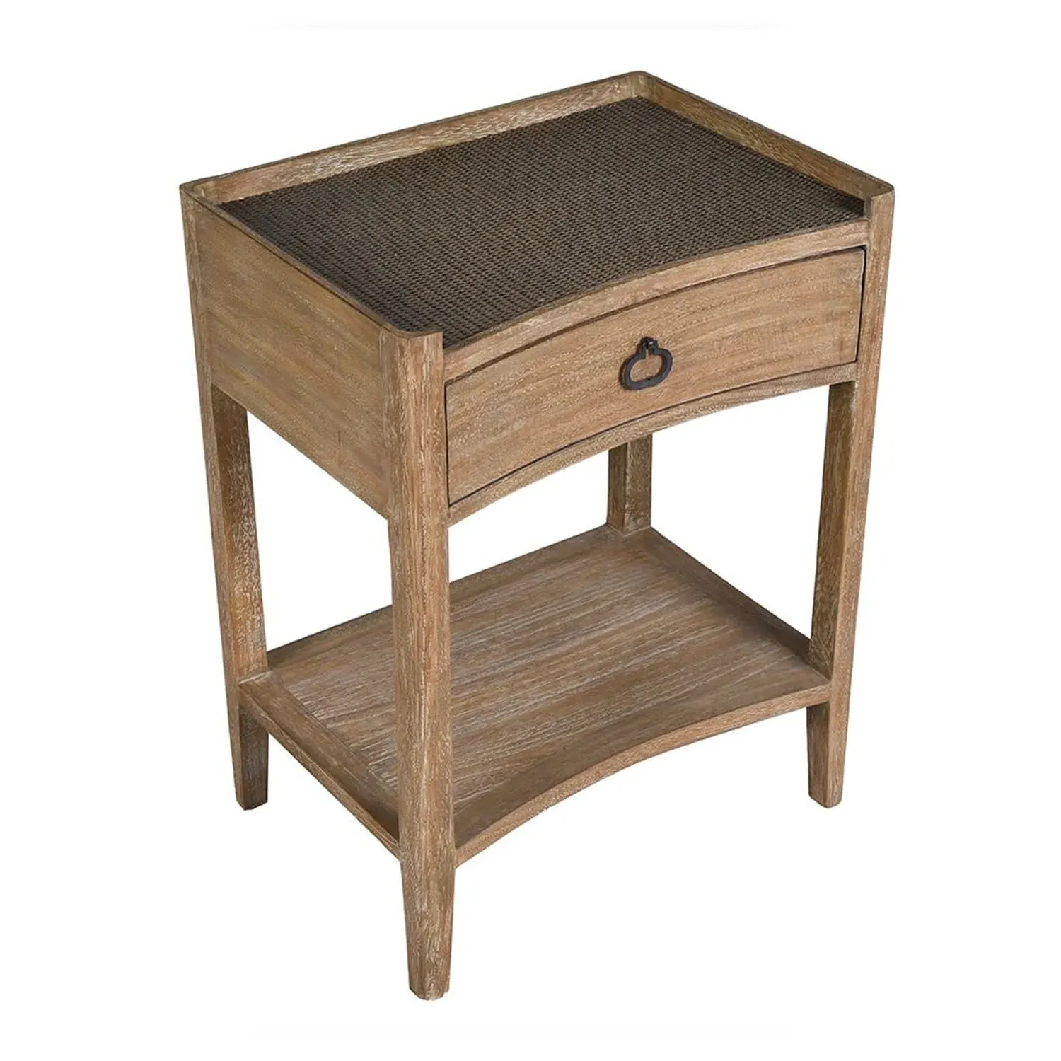 Gracie One Drawer Side Table - Bayur Wood, Rattan