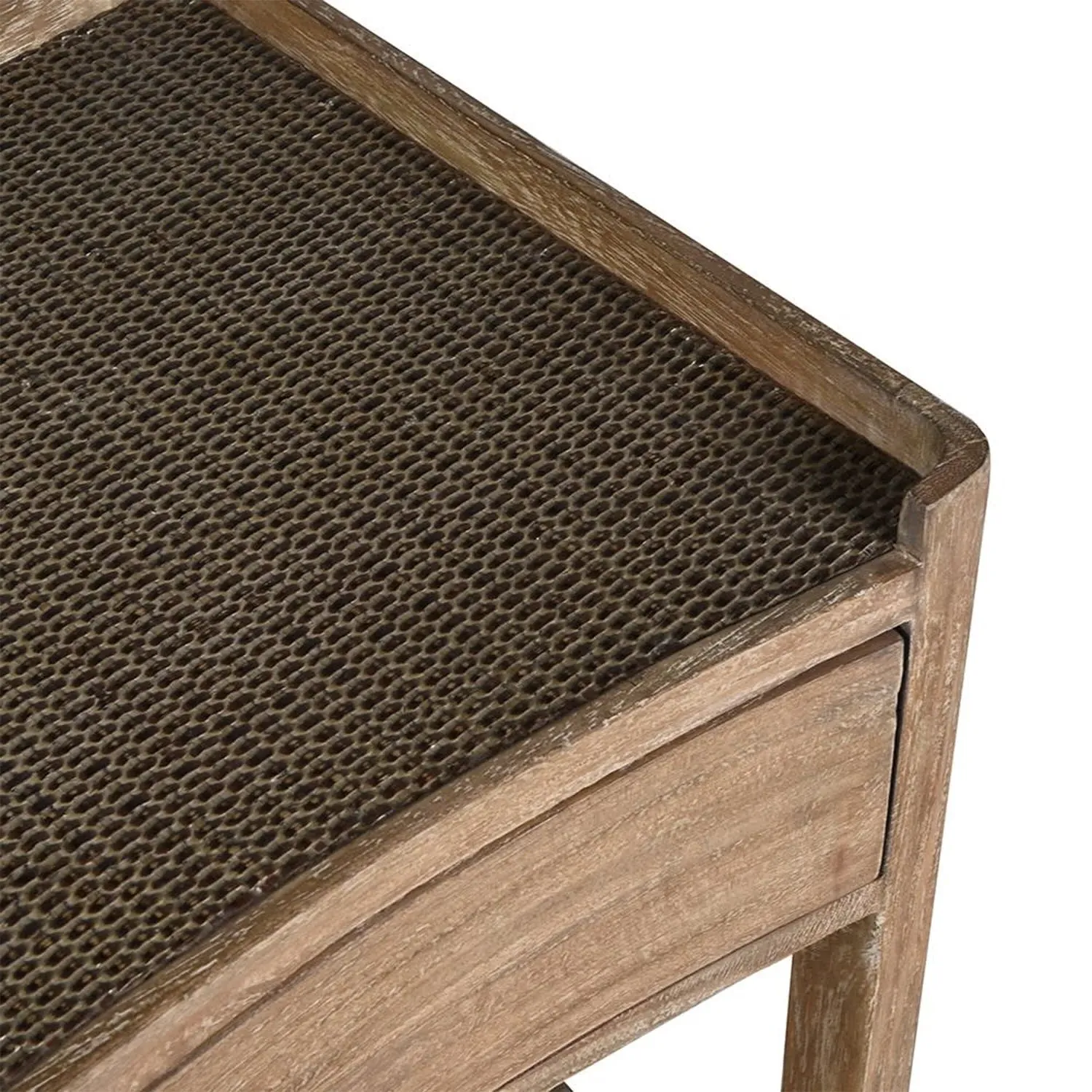 Gracie One Drawer Side Table - Bayur Wood, Rattan