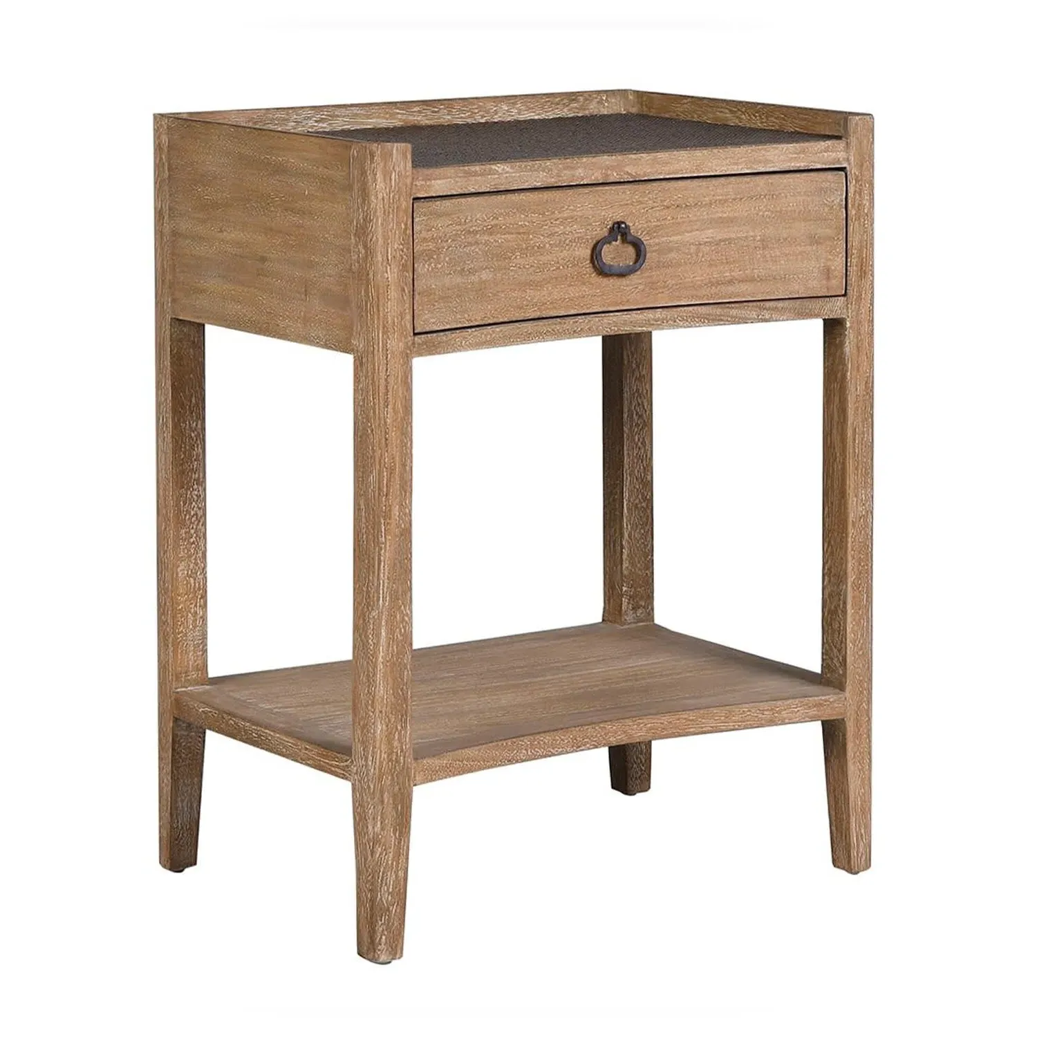 Gracie One Drawer Side Table - Bayur Wood, Rattan image