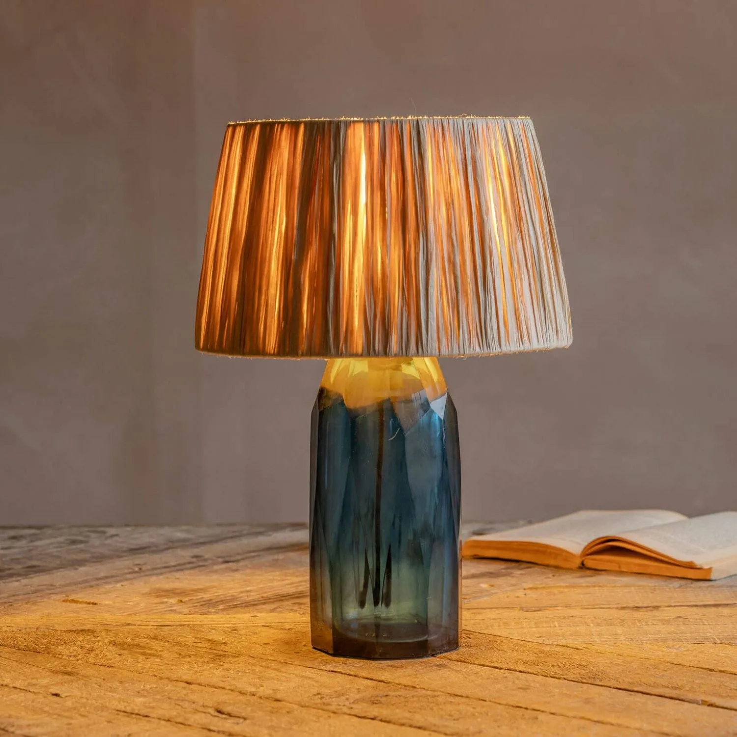 Granville Table Lamp - Blue, Glass