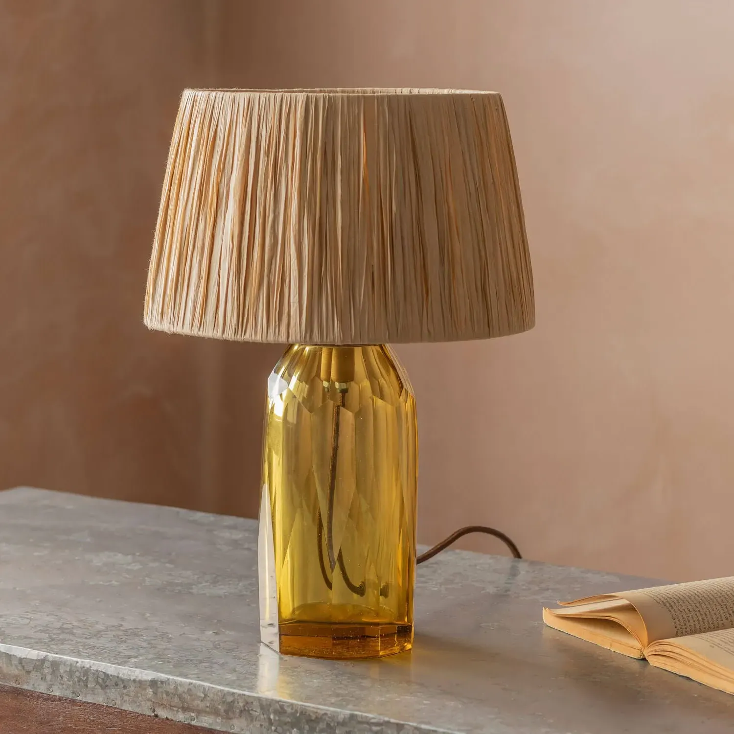 Granville Table Lamp - Mustard, Glass