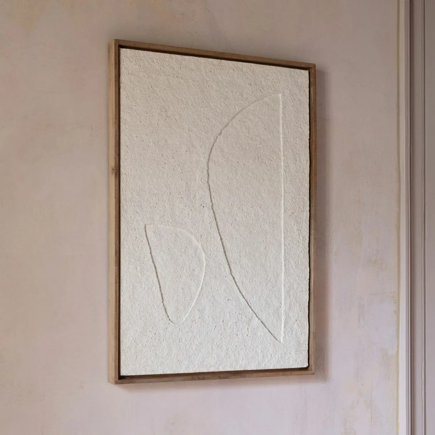 Half Moon Papier Mache Artwork - Mango Wood