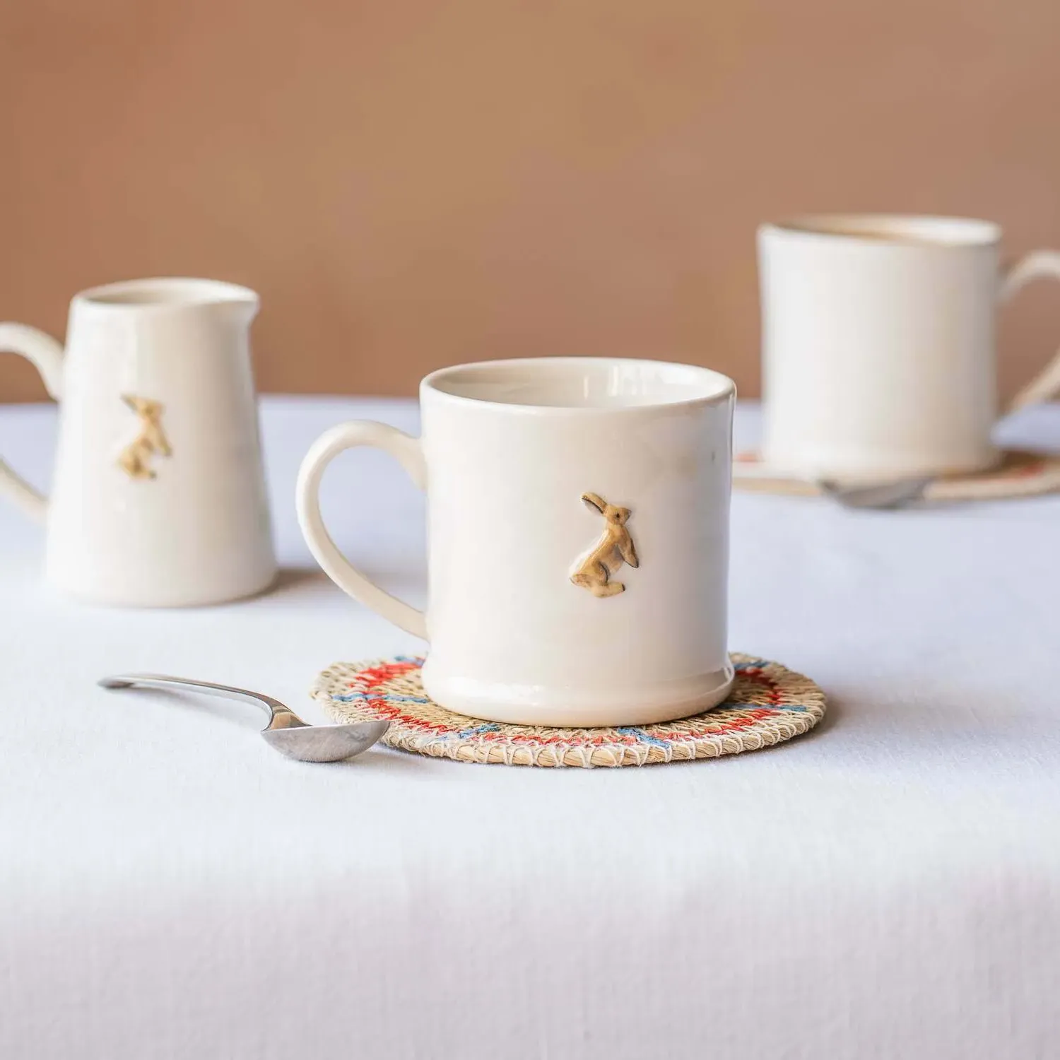 Hare Motif Mini Mug - Stoneware