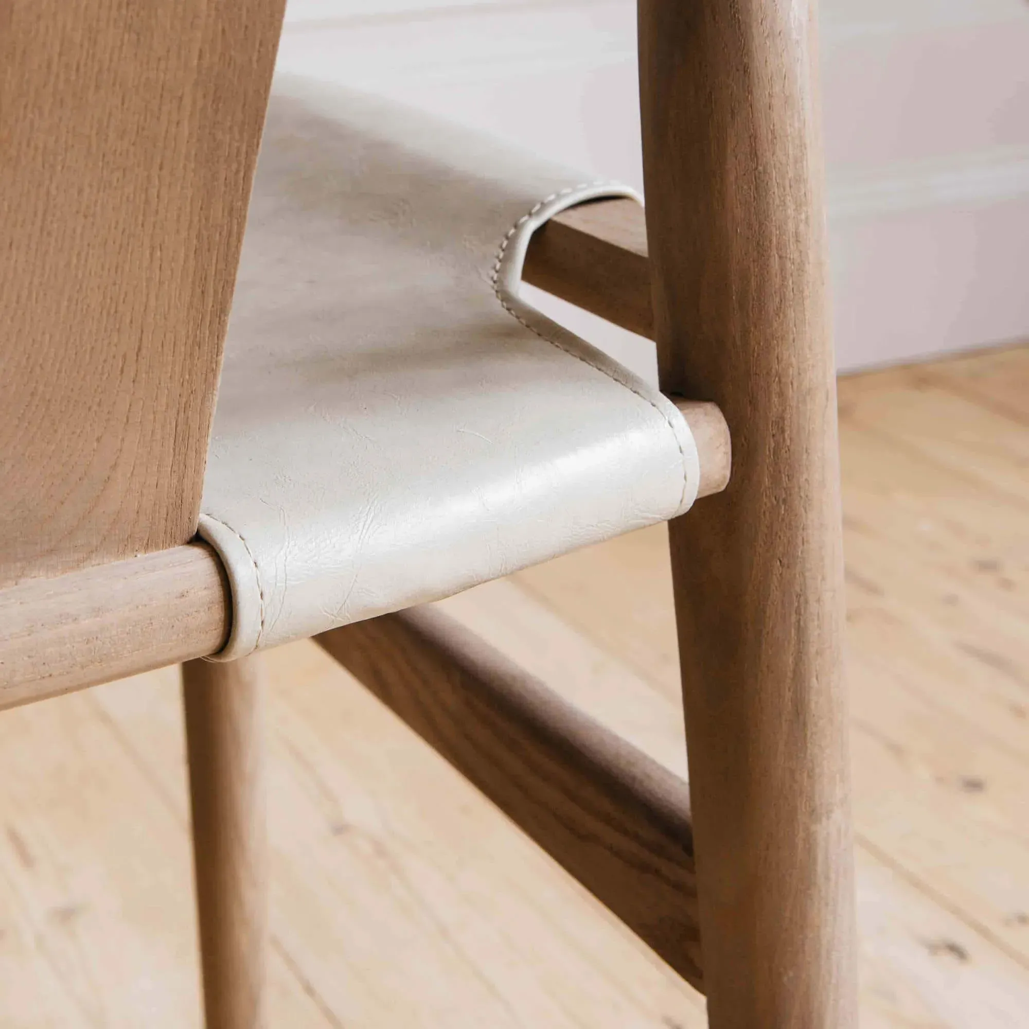Harley Wishbone Chair - Elm Wood, PU Leather