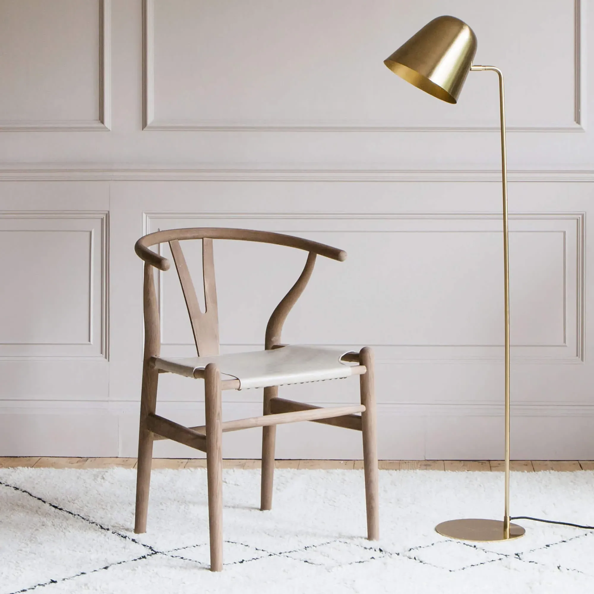 Harley Wishbone Chair - Elm Wood, PU Leather image