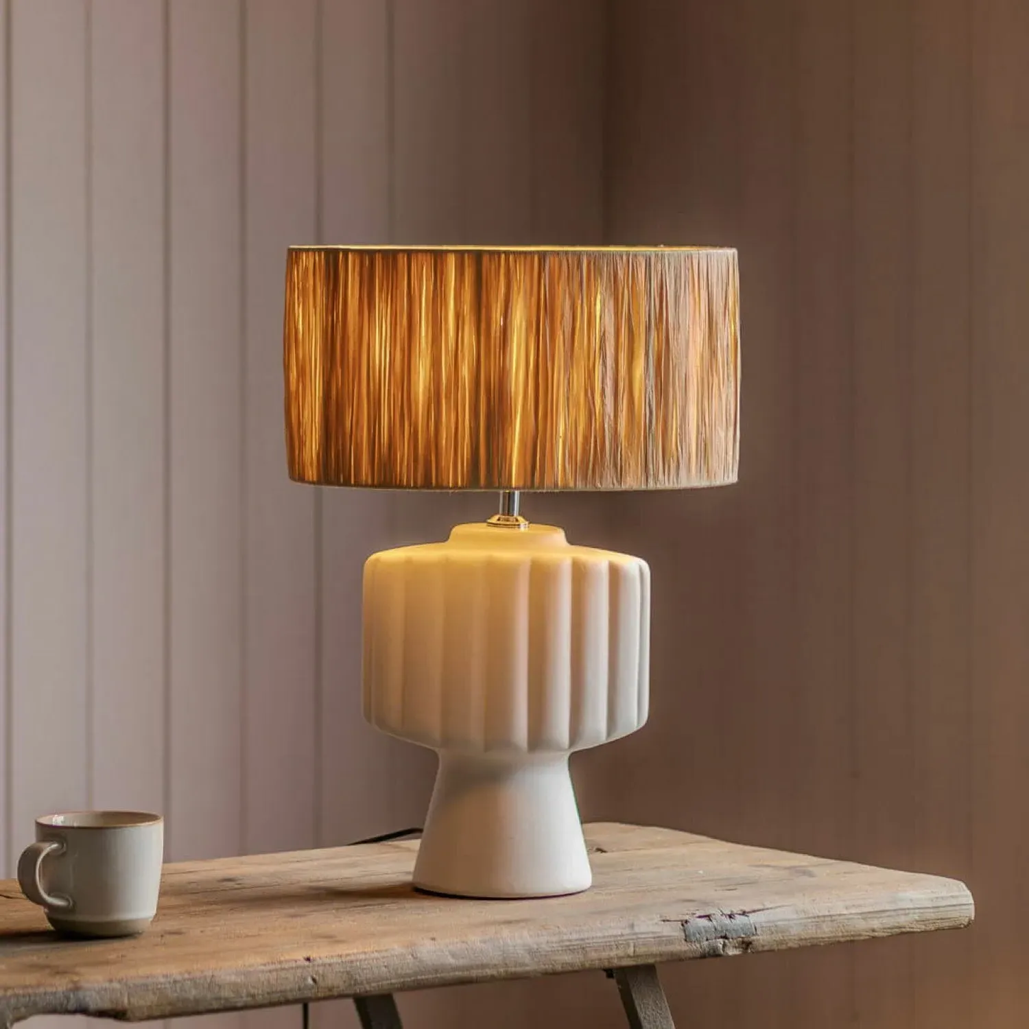 Harman Table Lamp - White, Ceramic