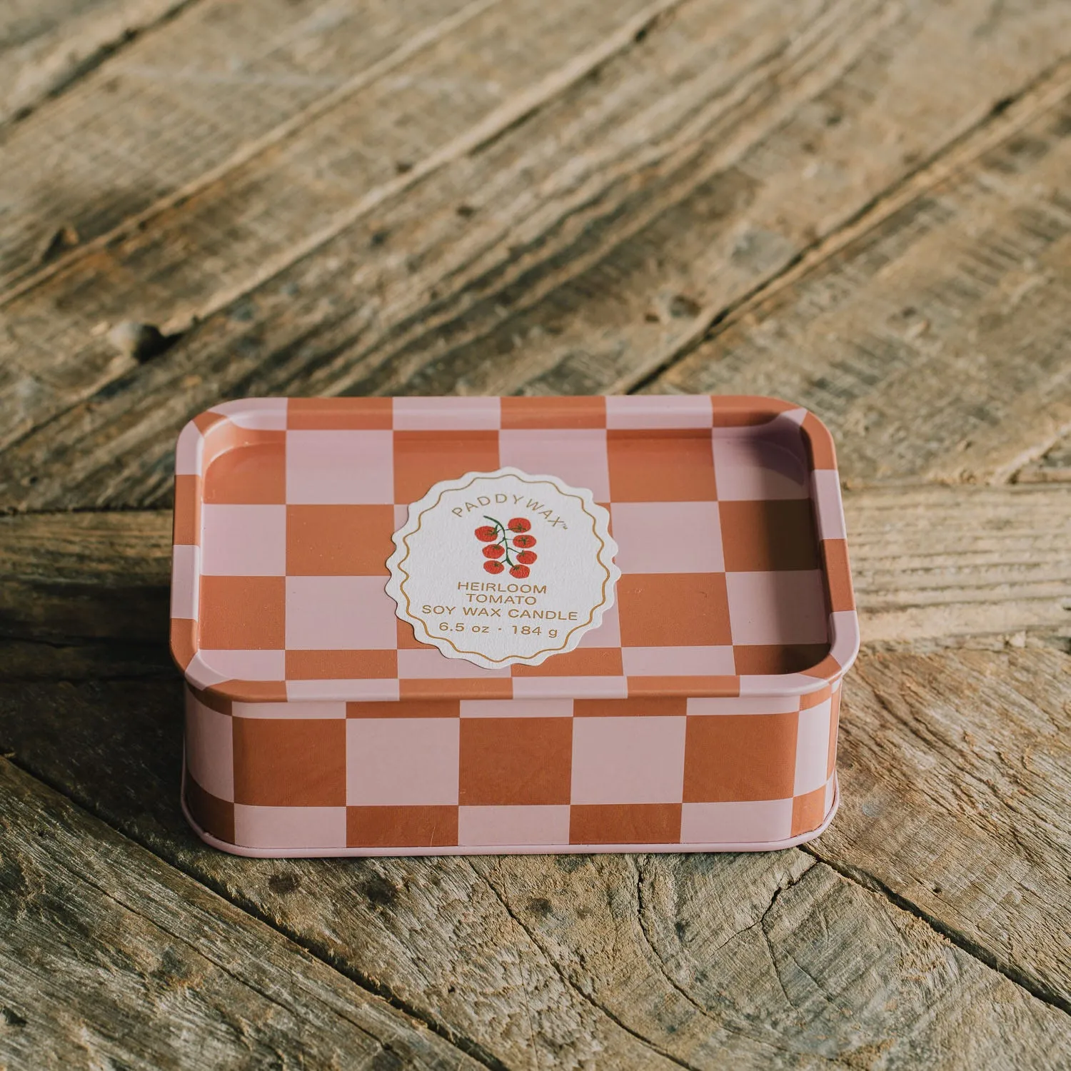 Heirloom Tomato Double Candle in Tin - Ceramic