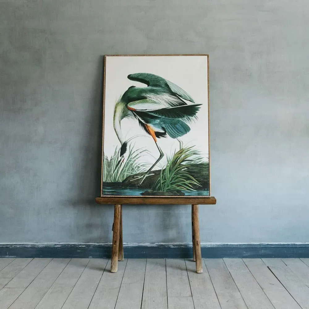 Heron Print Wall Art - Firwood Frame
