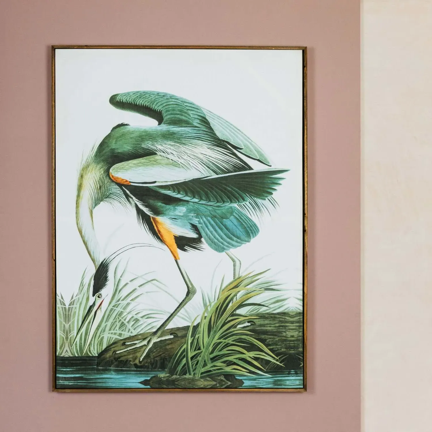 Heron Print Wall Art - Firwood Frame image