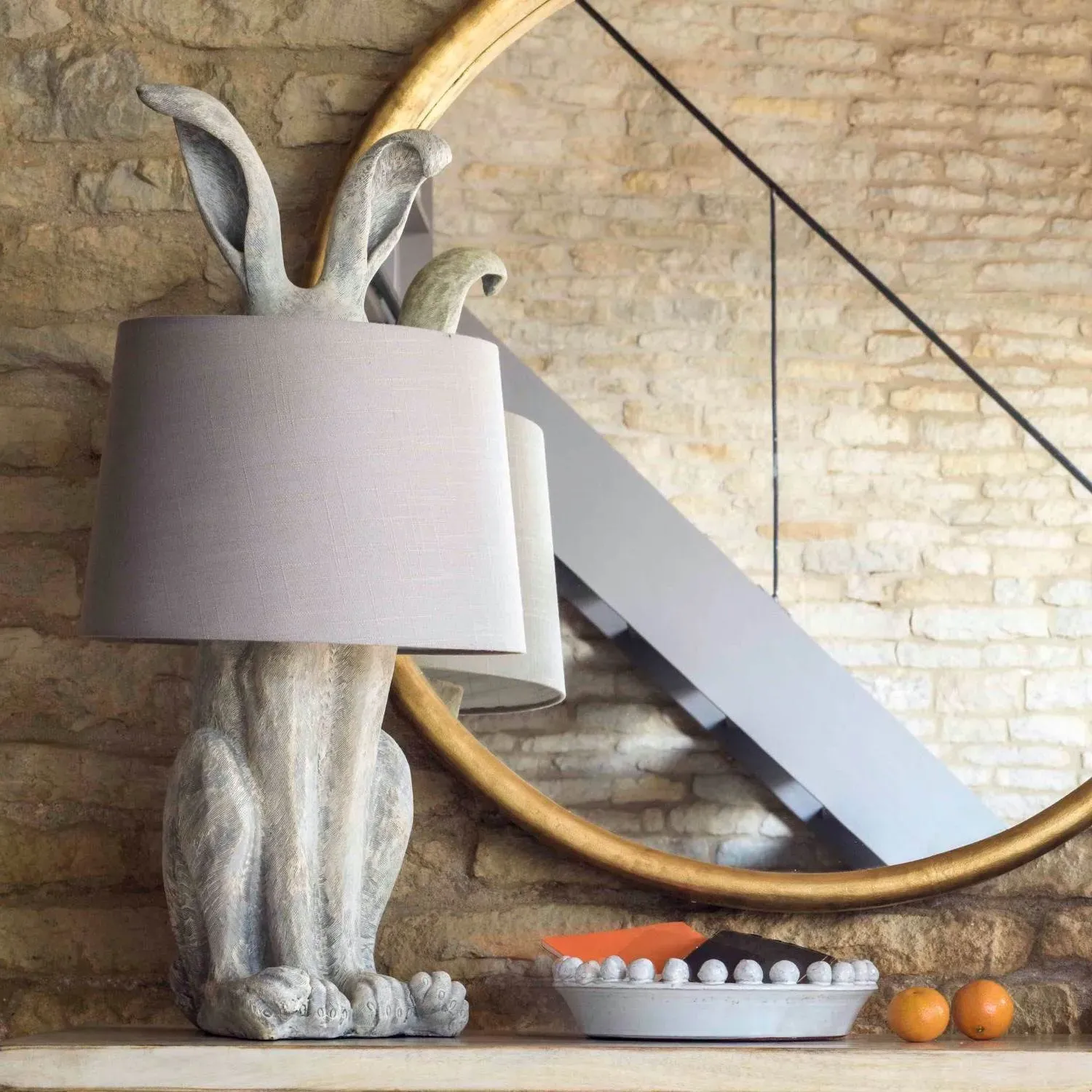 Hetty Hare Table Lamp - Off-White, Resin