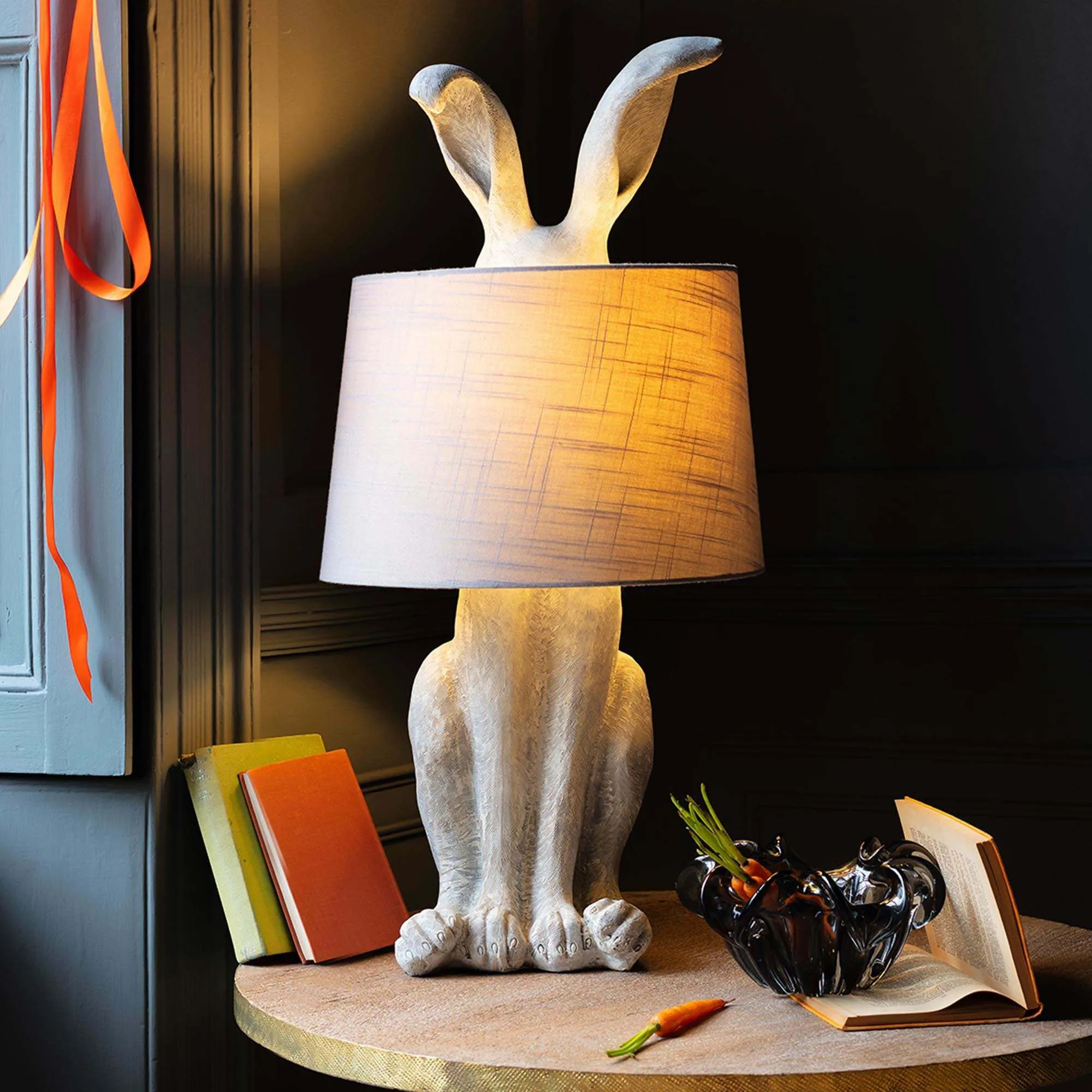 Hetty Hare Table Lamp - Off-White, Resin