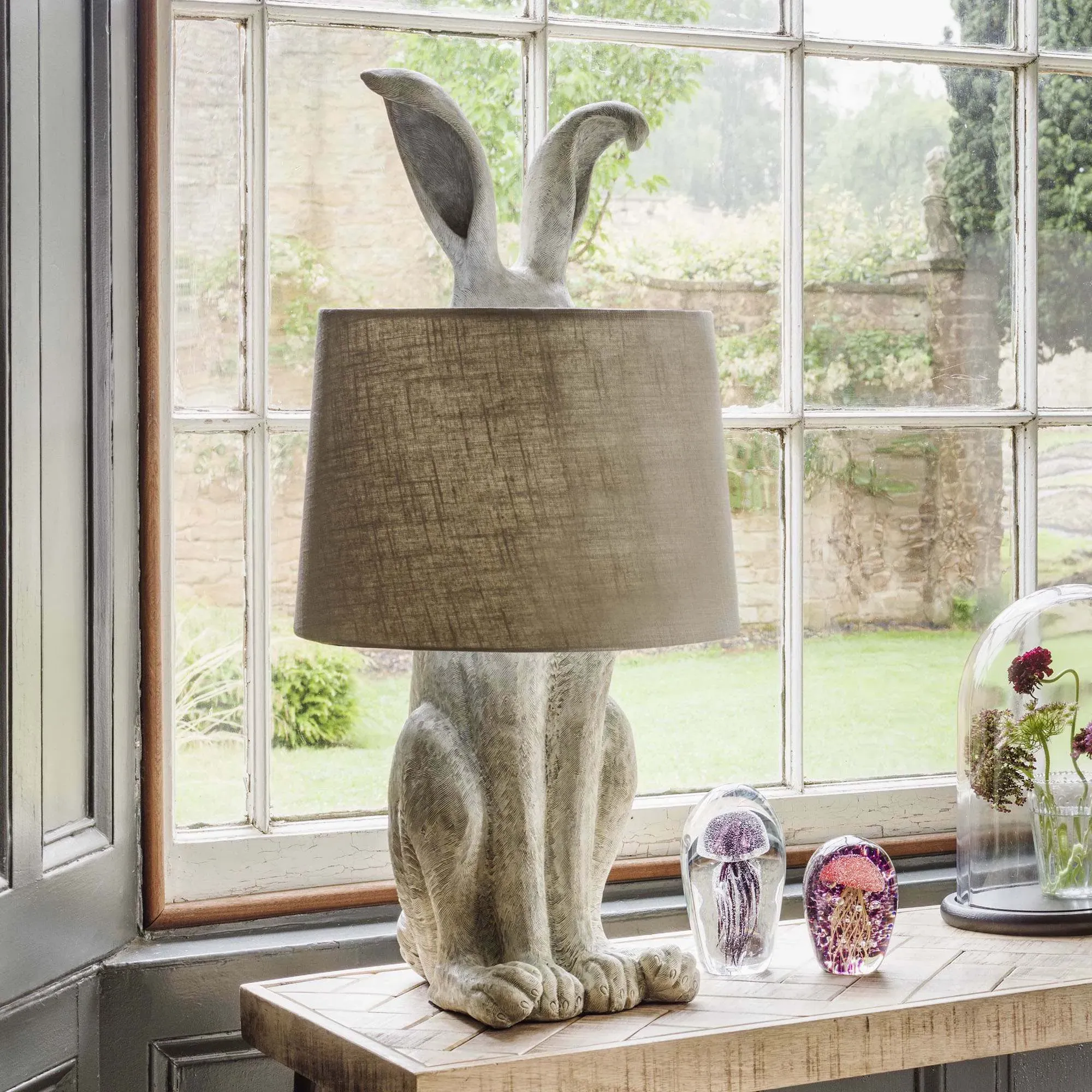 Hetty Hare Table Lamp - Off-White, Resin