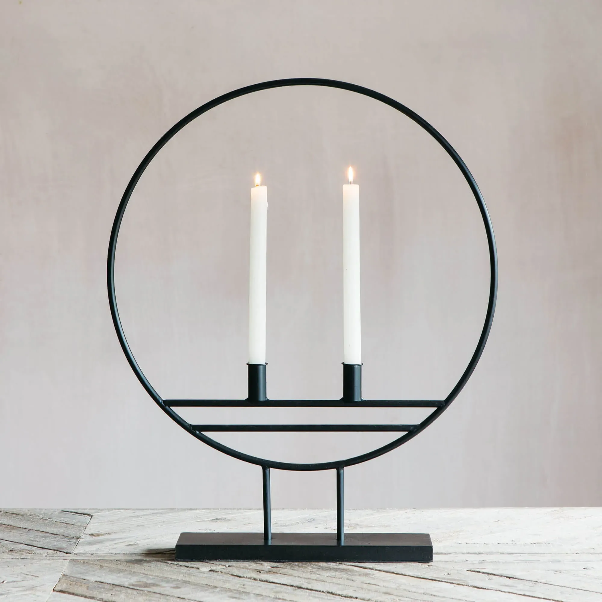 Hoop Candle Holder - Black, Metal image