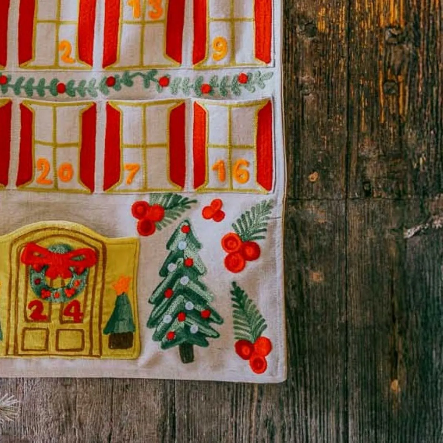 House Hanging Advent Calendar - Cotton Canvas