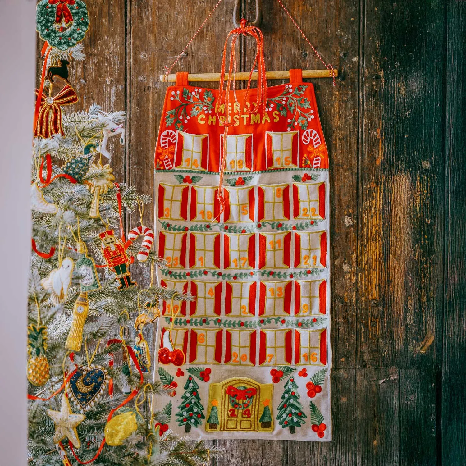 House Hanging Advent Calendar - Cotton Canvas image