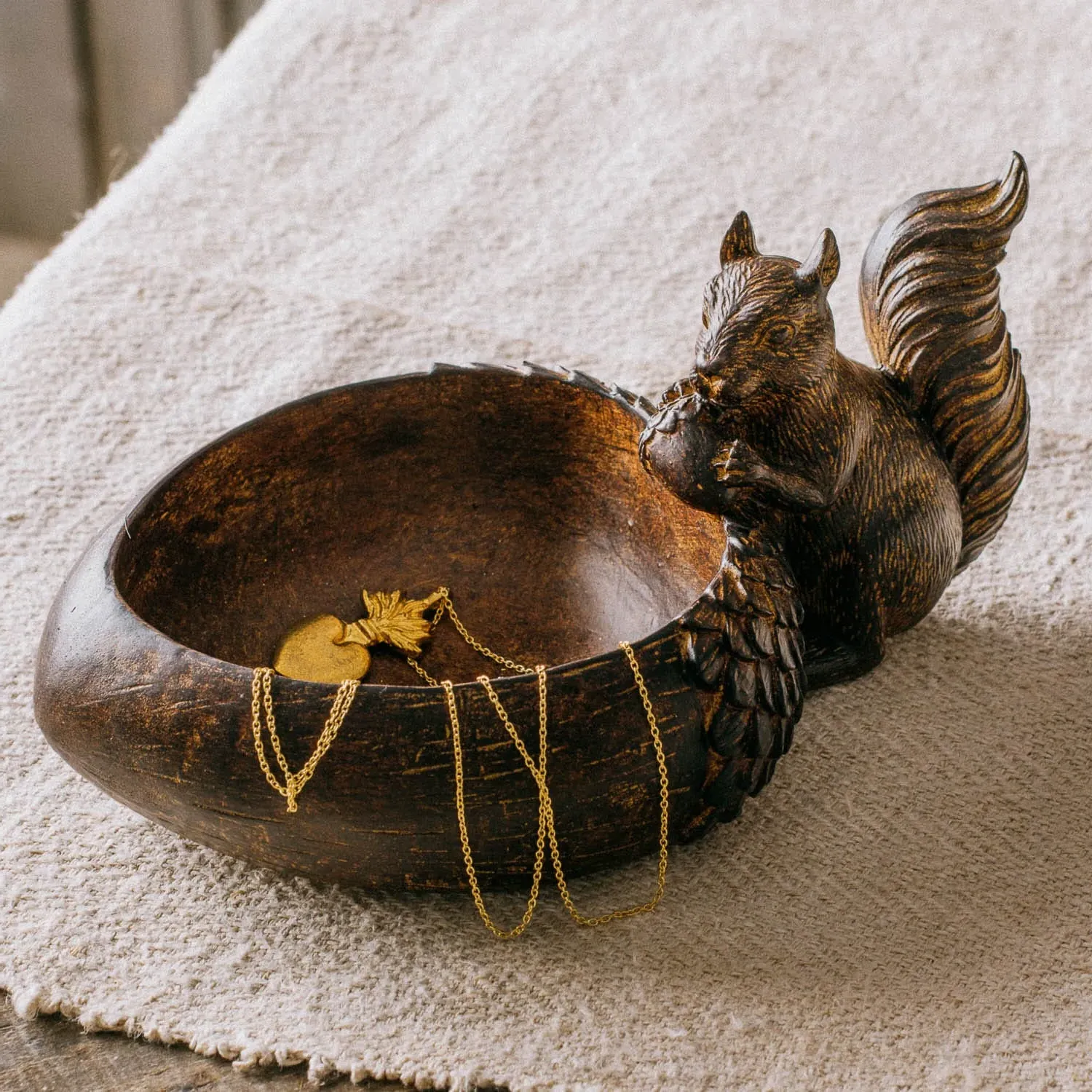 Hungry Squirrel Trinket Dish - Resin