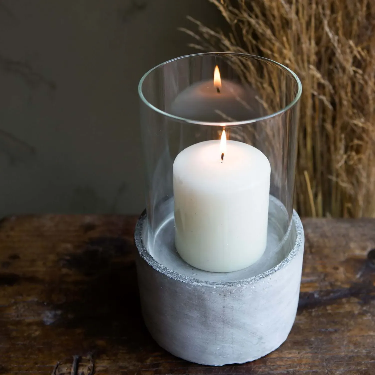 Hurricane Lantern - Concrete