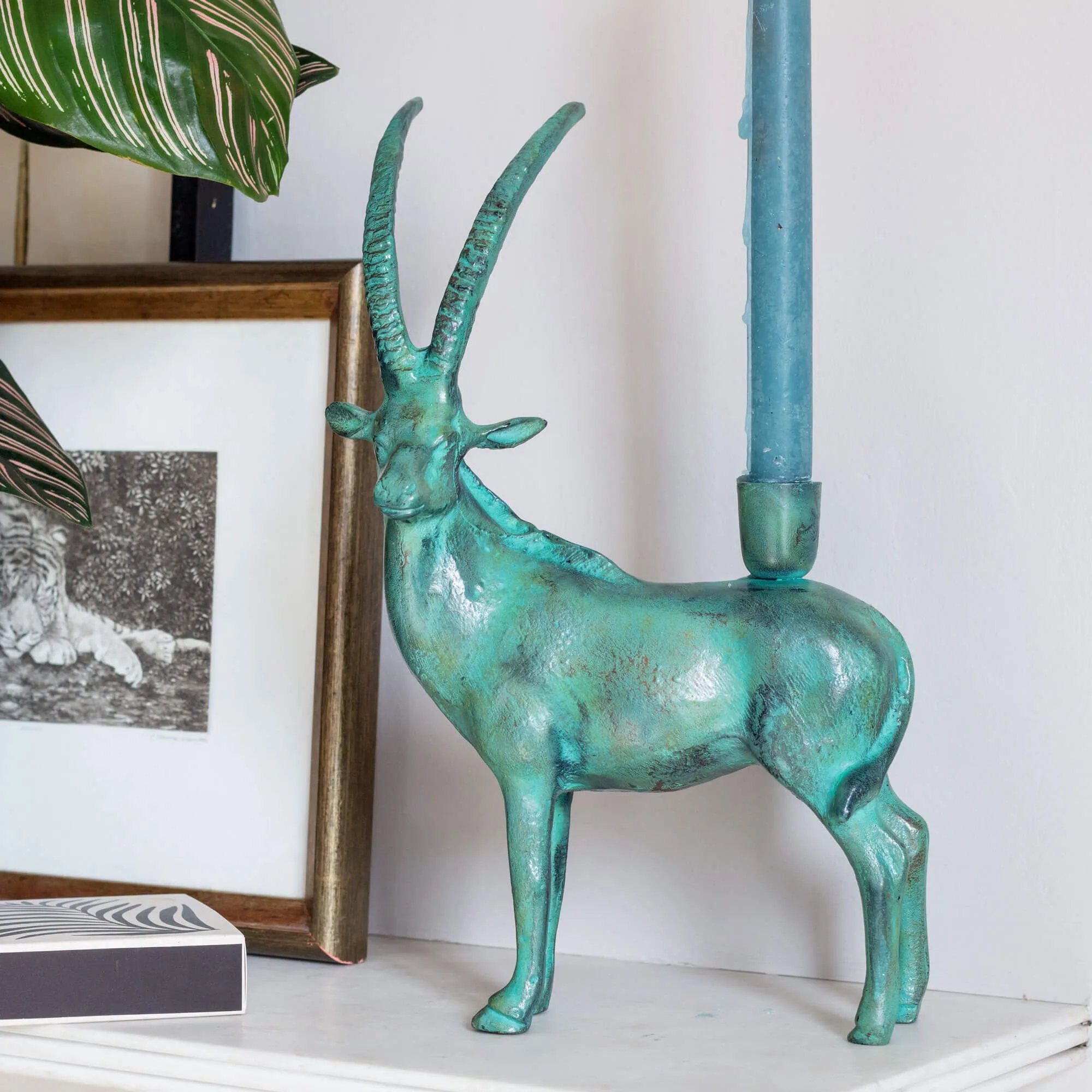 Ibex Deer Candle Holder - Recycled Aluminium