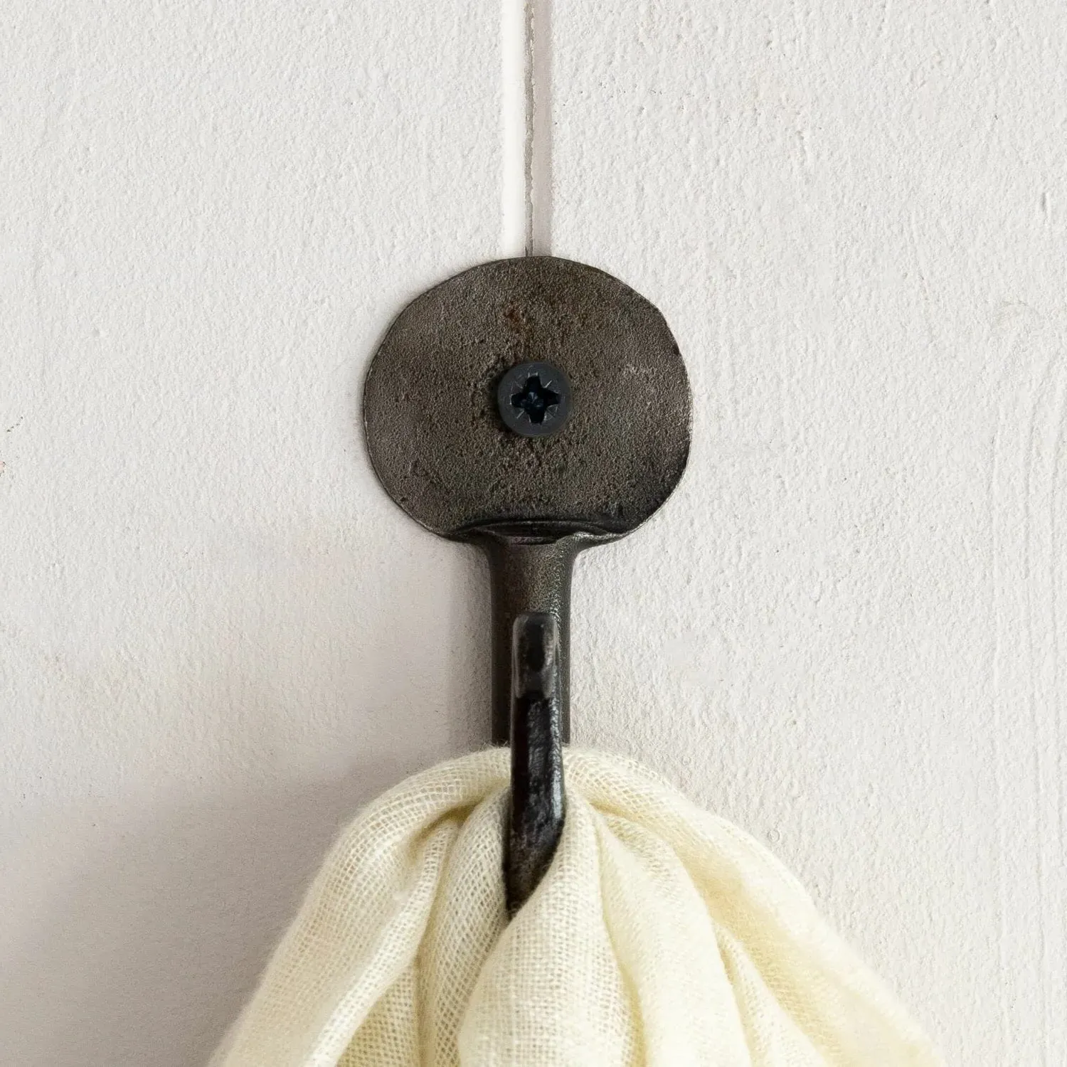 Iron Wall Hook - Antiqued Black, Silver