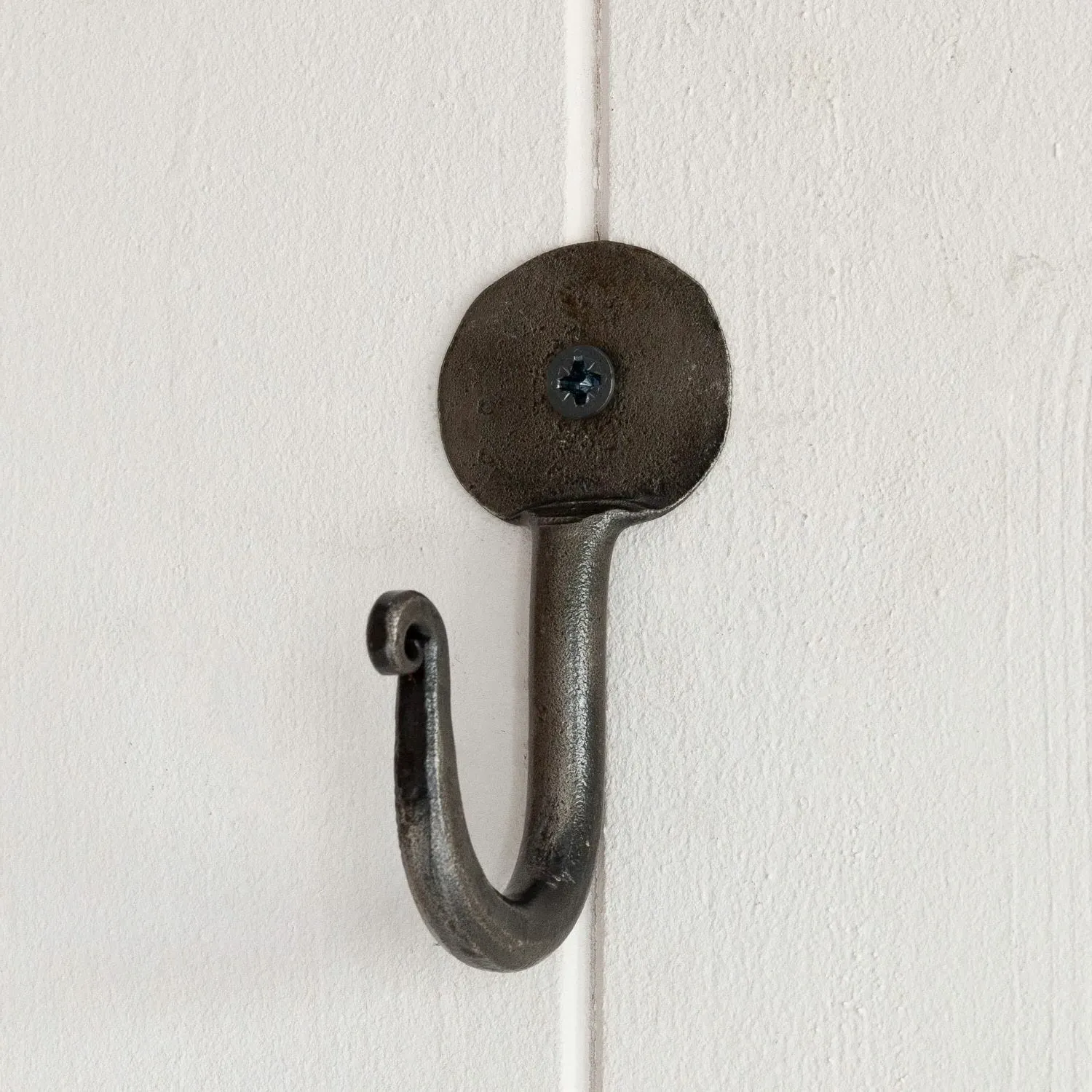 Iron Wall Hook - Antiqued Black, Silver