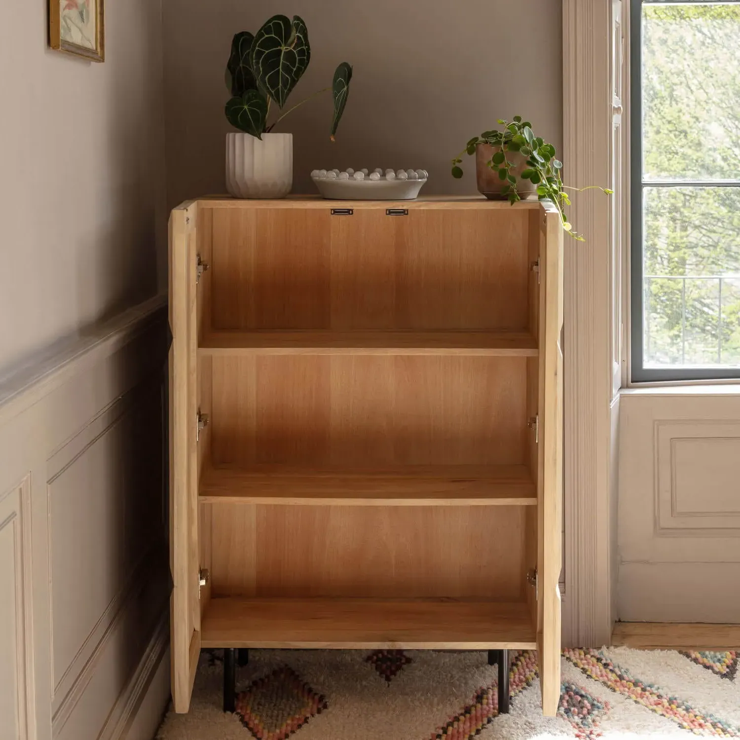 Iva Two Door Cupboard - Mango Wood