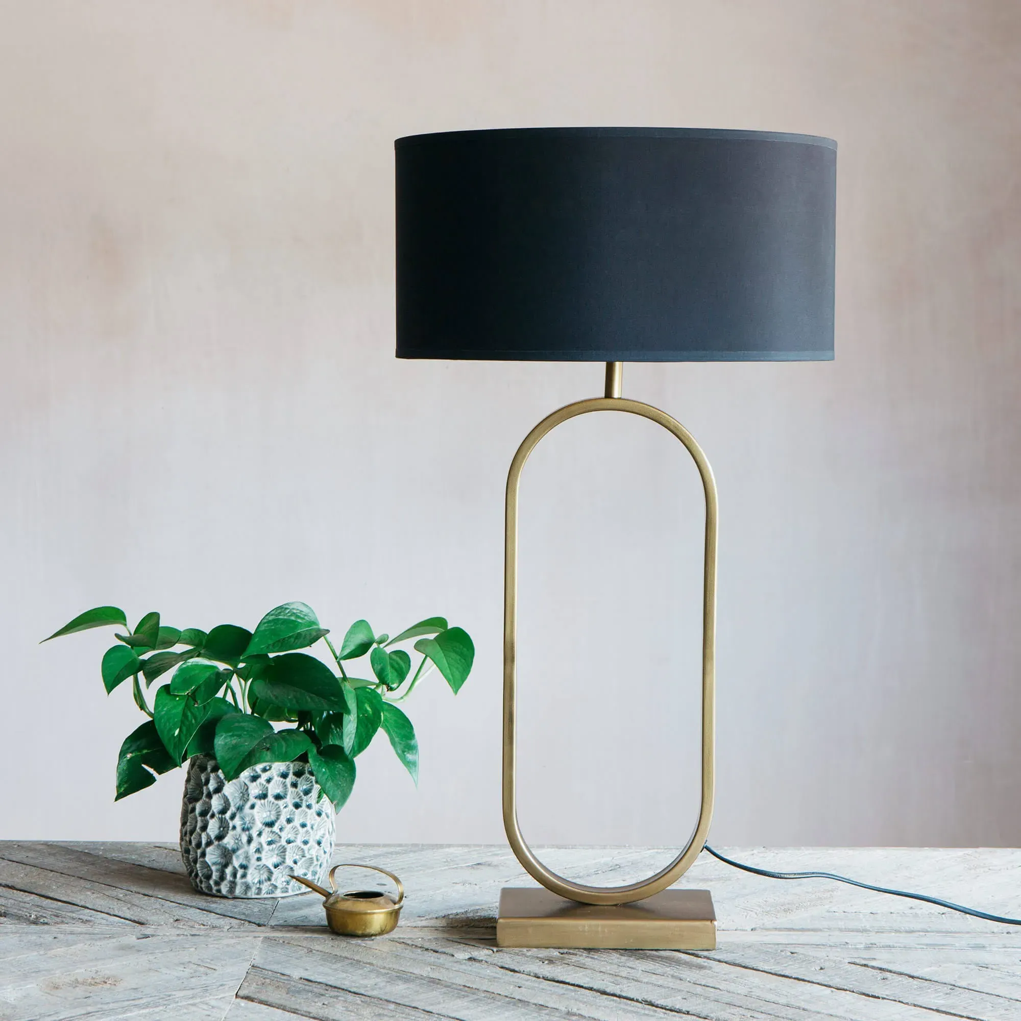 Jamil Tall Table Lamp - Brass, Metal
